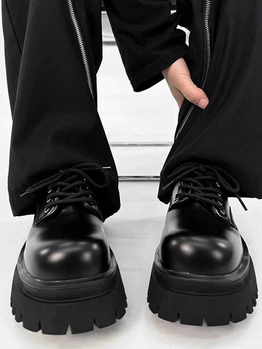 Chunky Black Platform Derby Shoes