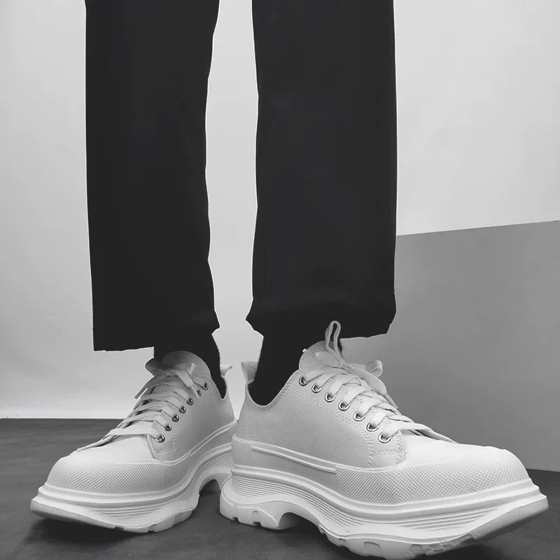 Binary Ridge Platform Canvas Sneakers