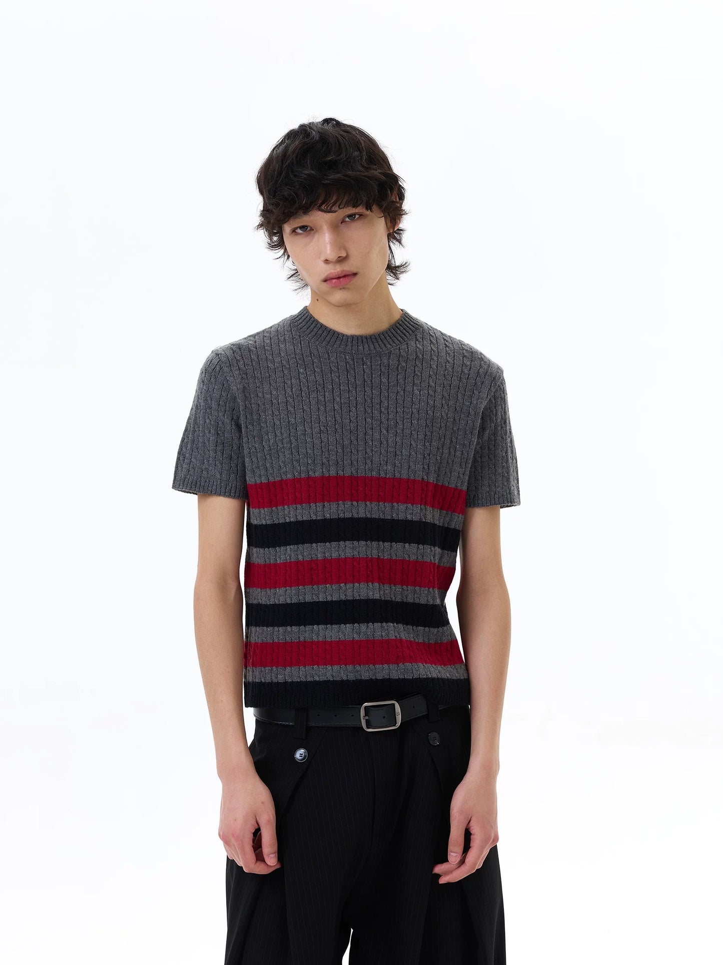 Metro Stripe Ribbed Knit Tee