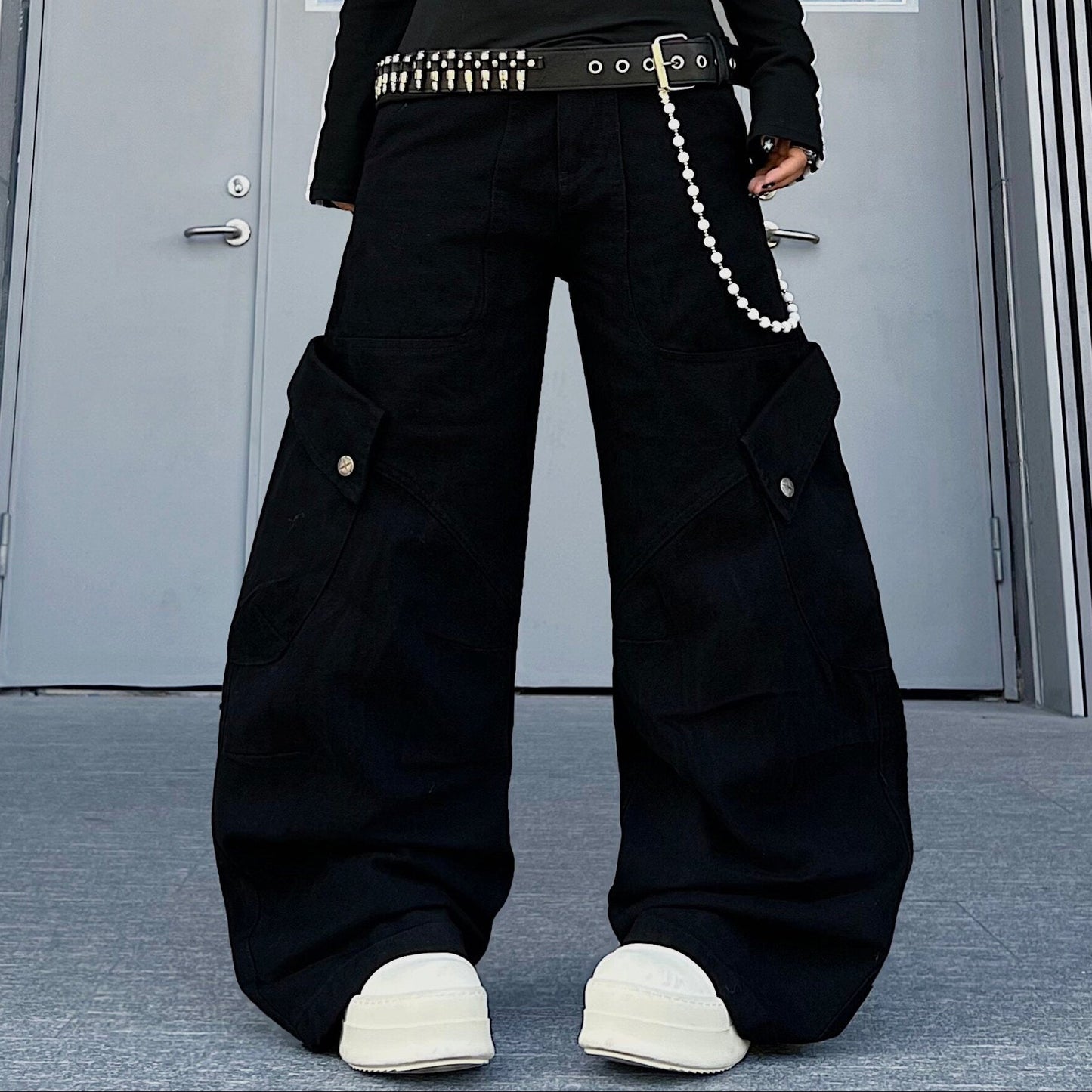 Men's Multi-Pocket Panel Wide-Leg Cargo Pants - Stylish Utility Wear