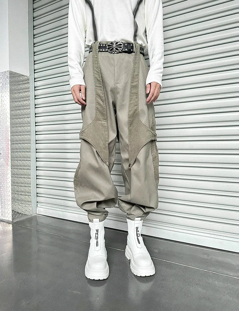 Dune Havoc Draped Panel Cargo Trousers | Sculpted Techwear Style