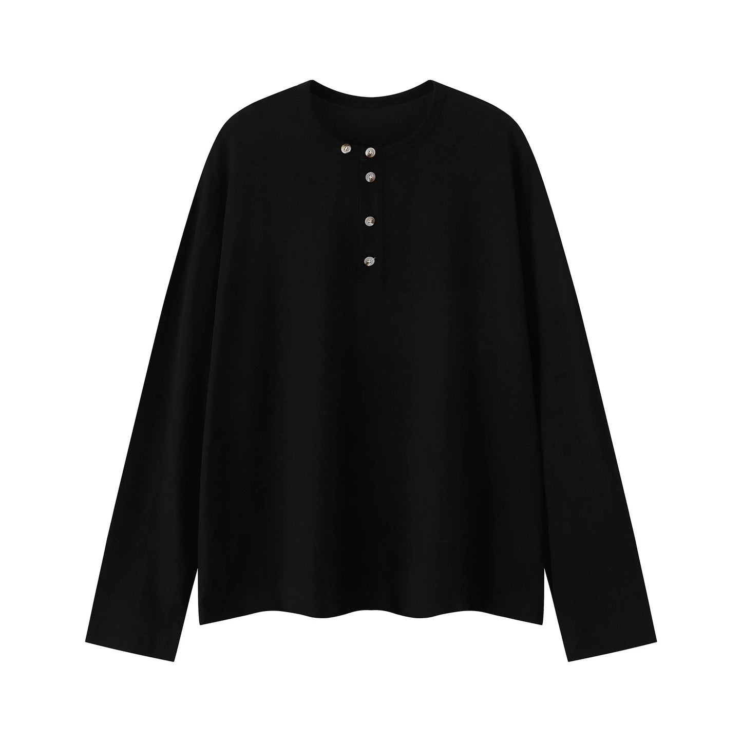 Midnight Button Henley Tee