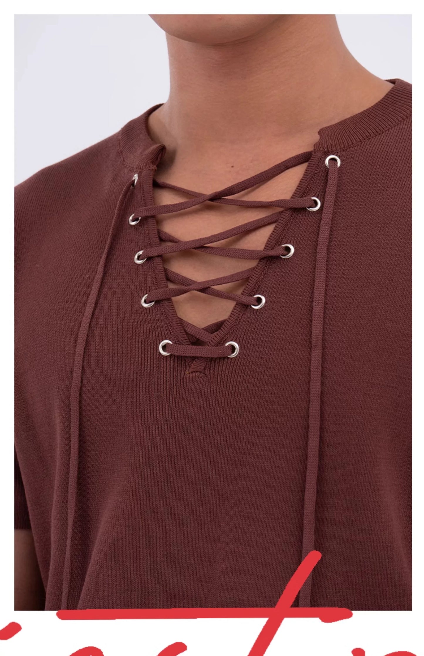Harbor Lace-Up Knit Tee