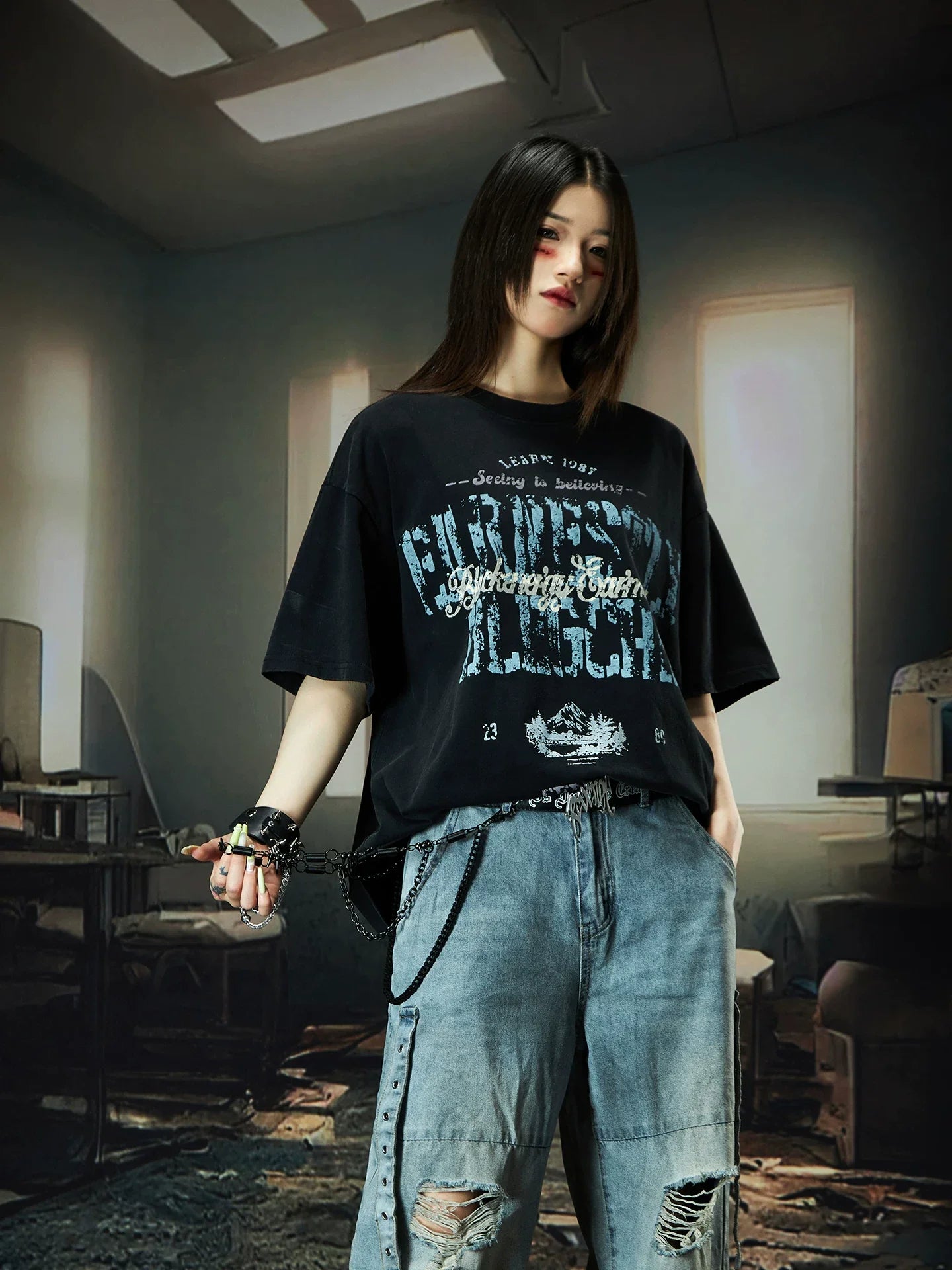 Nebula Varsity Oversize Graphic Tee