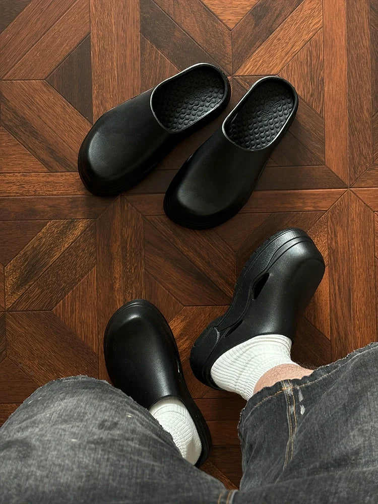 Black and White Slip-On Clogs - Skipkicks