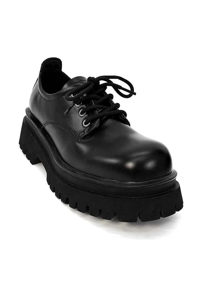 Chunky Black Platform Derby Shoes