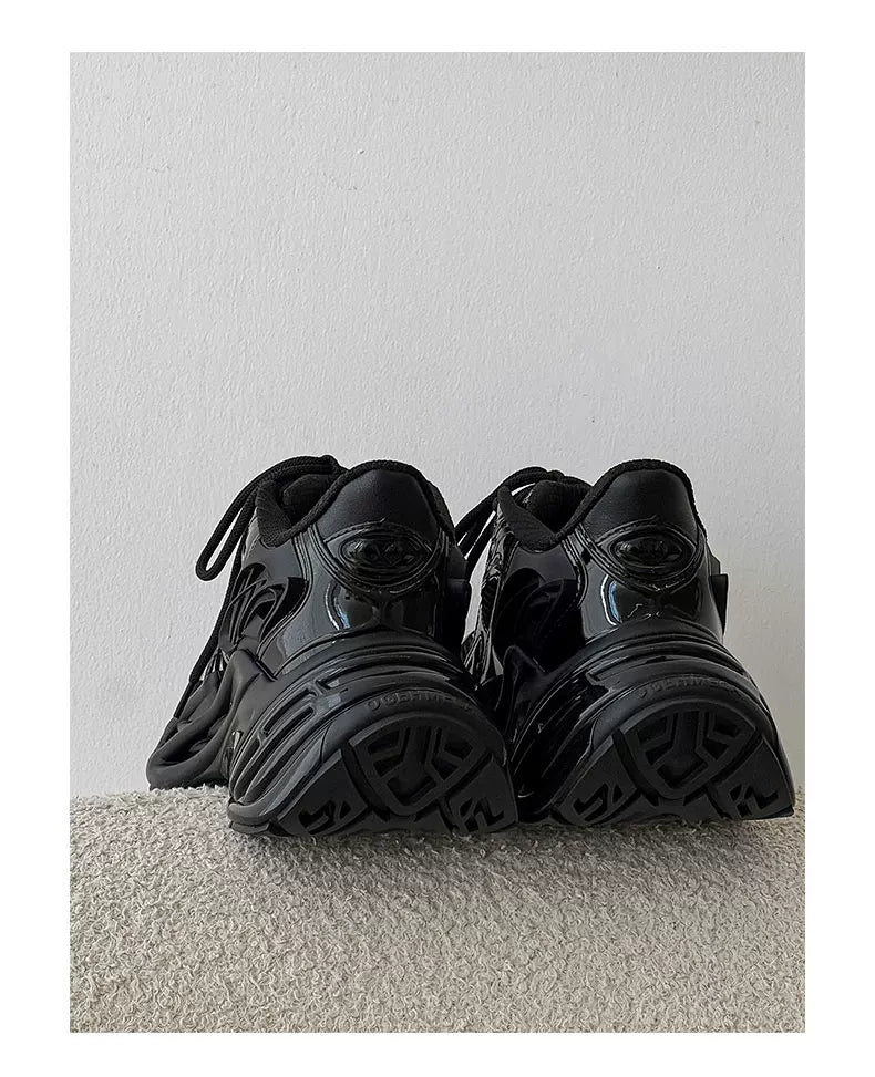 Futuristic Metallic Platform Runner Sneakers - Skipkicks