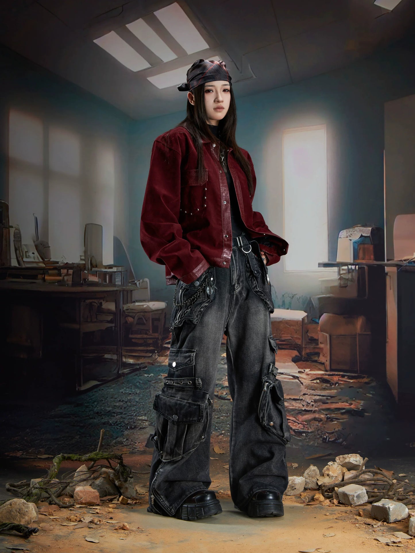 Wasteland Havoc Multi‑Pocket Cargo Jeans