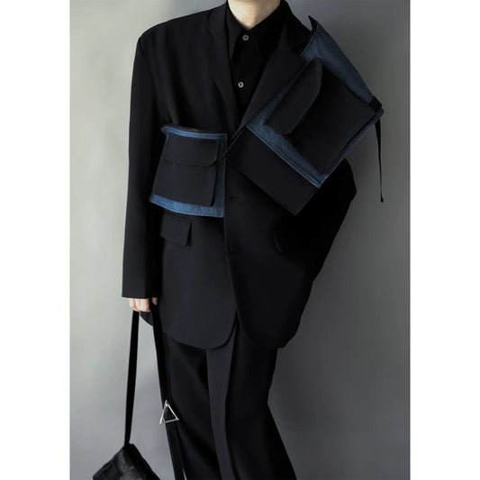 Midnight Cargo Envelope Blazer - Stylish Utility Redefined