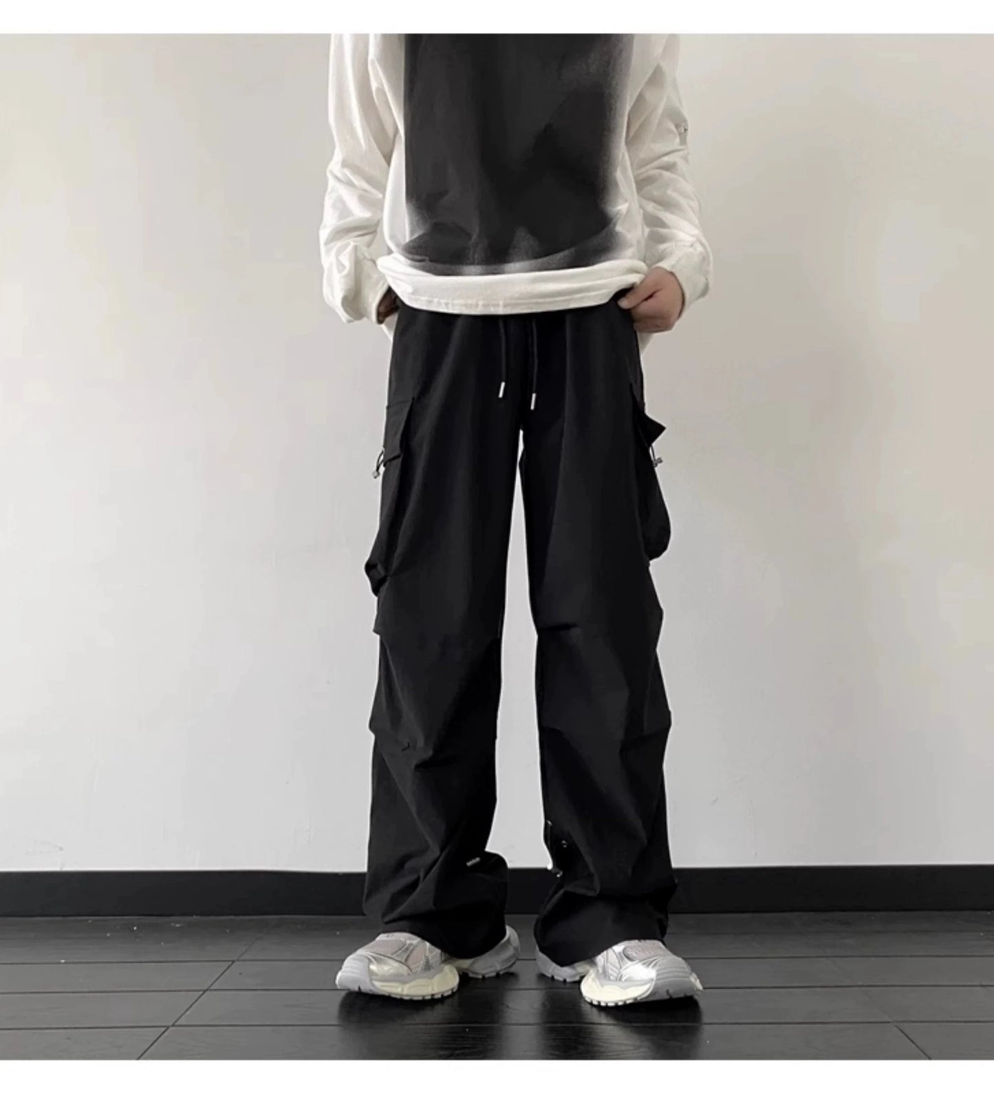 Baggy Black Cargo Street Pants