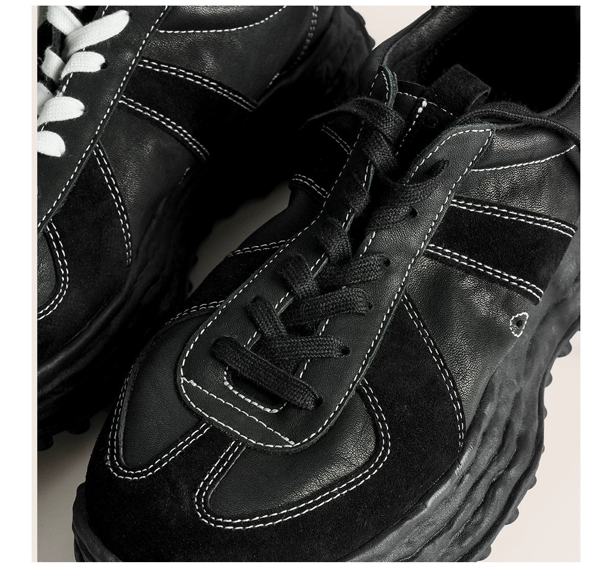 Retro Trail Leather Sneakers - Skipkicks