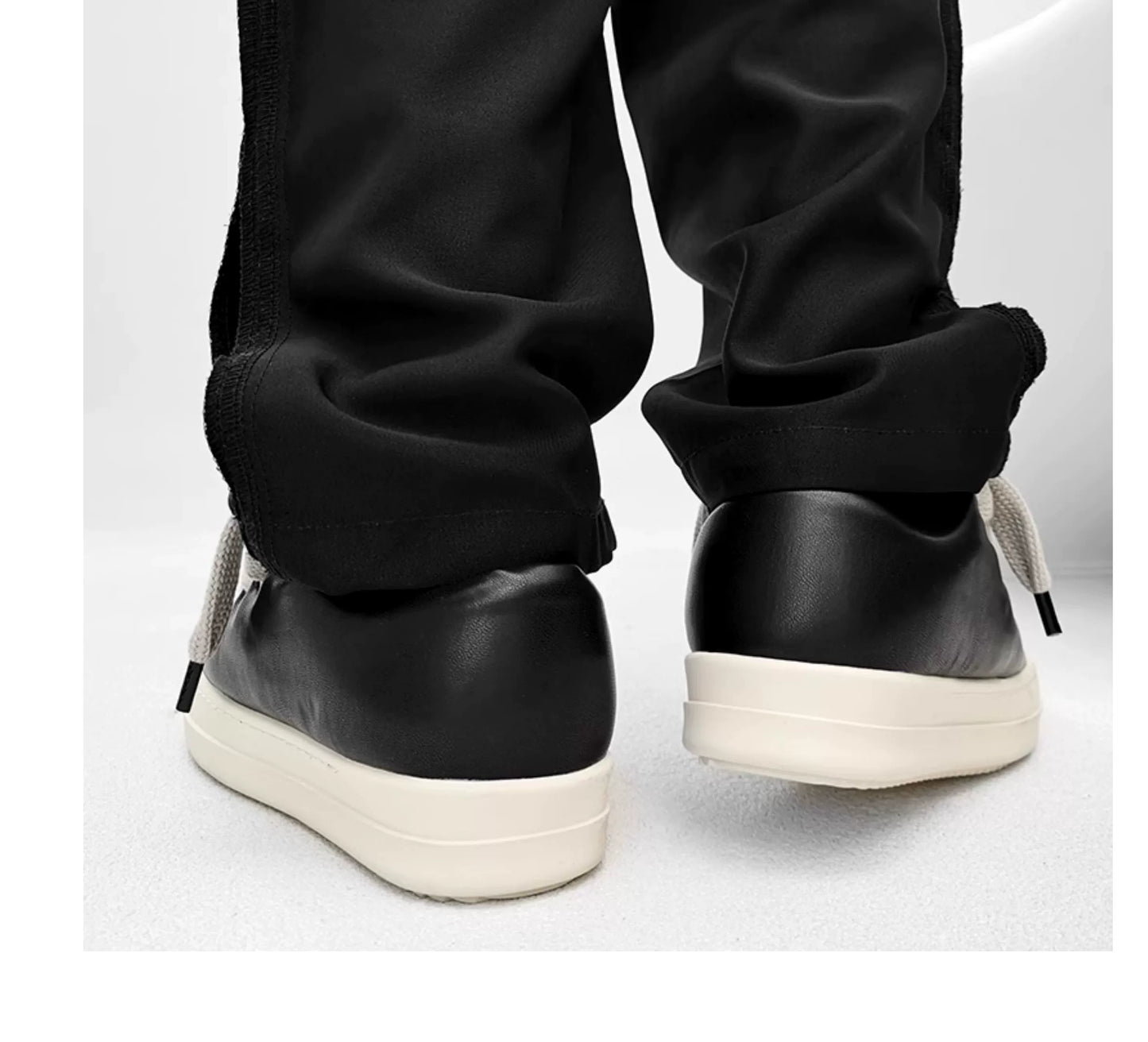 Black Thick Sole Casual Sneakers - Skipkicks