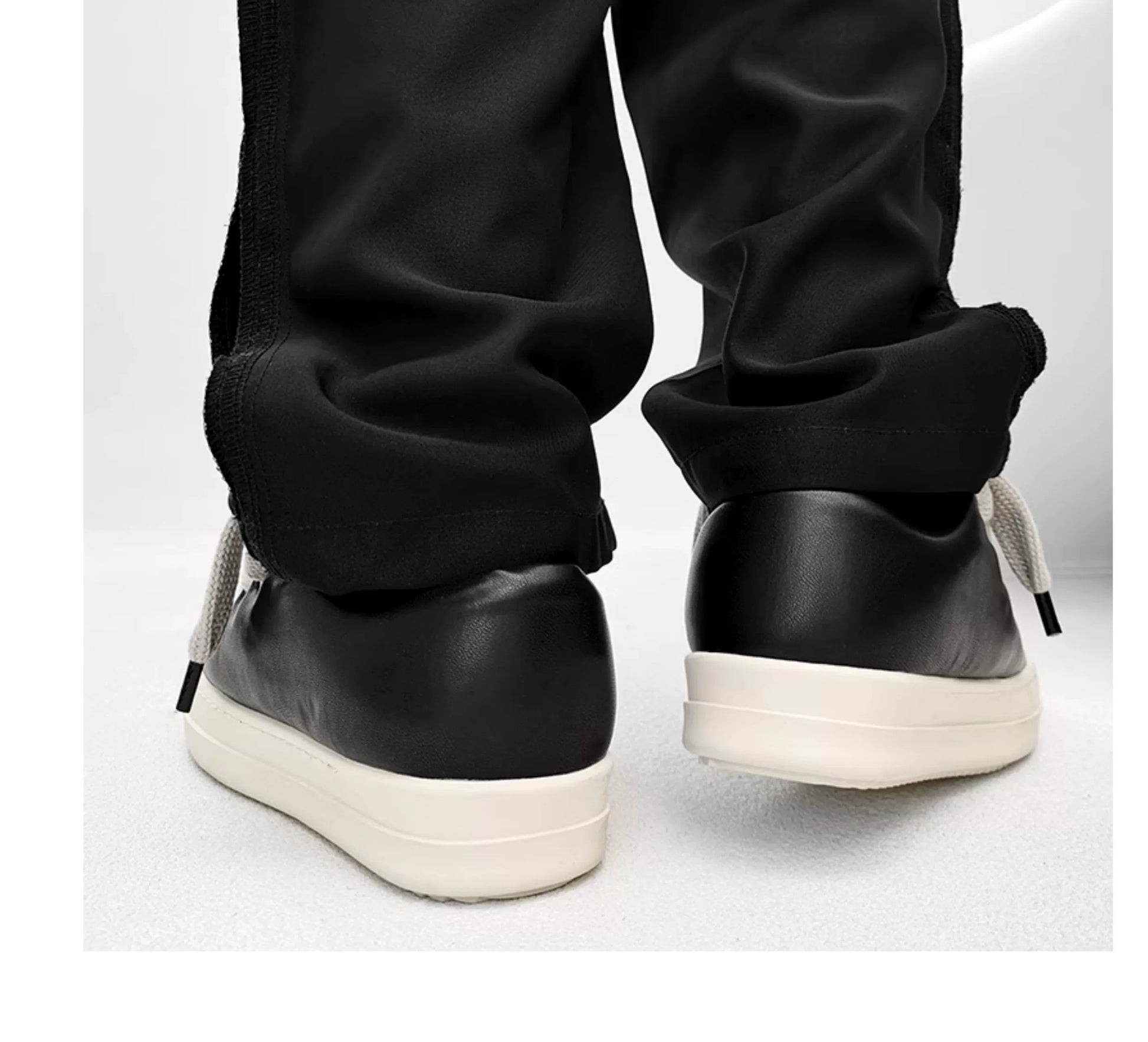 Black Thick Sole Casual Sneakers - Skipkicks