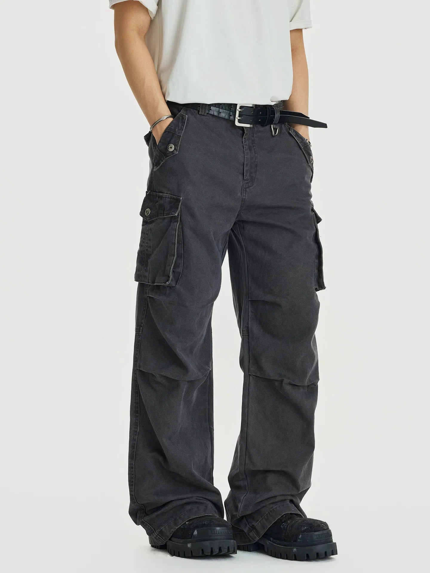 Carbon Stack Cargo Wide Pants