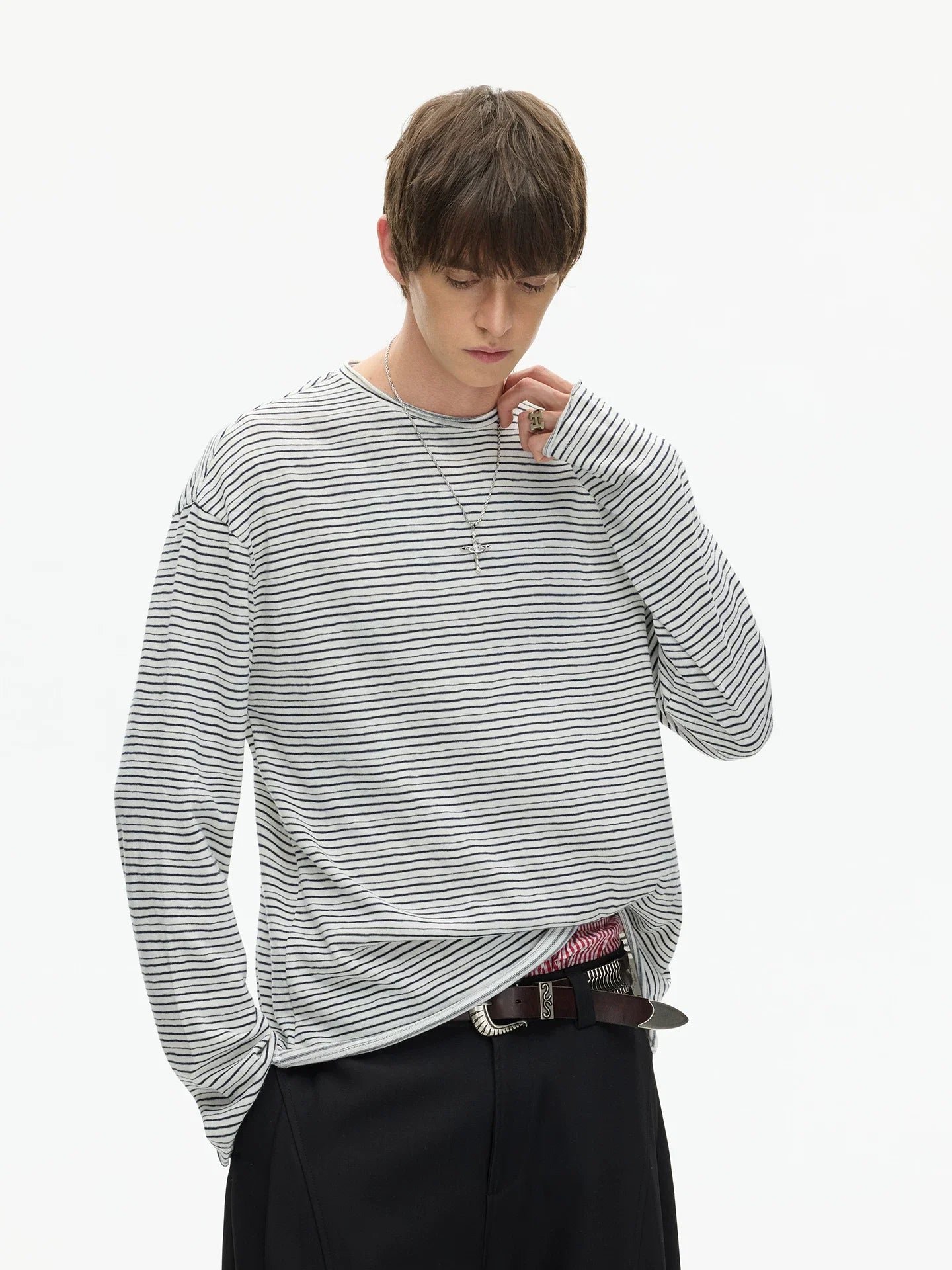 Tidal Stripe Layered Long Sleeve Tee