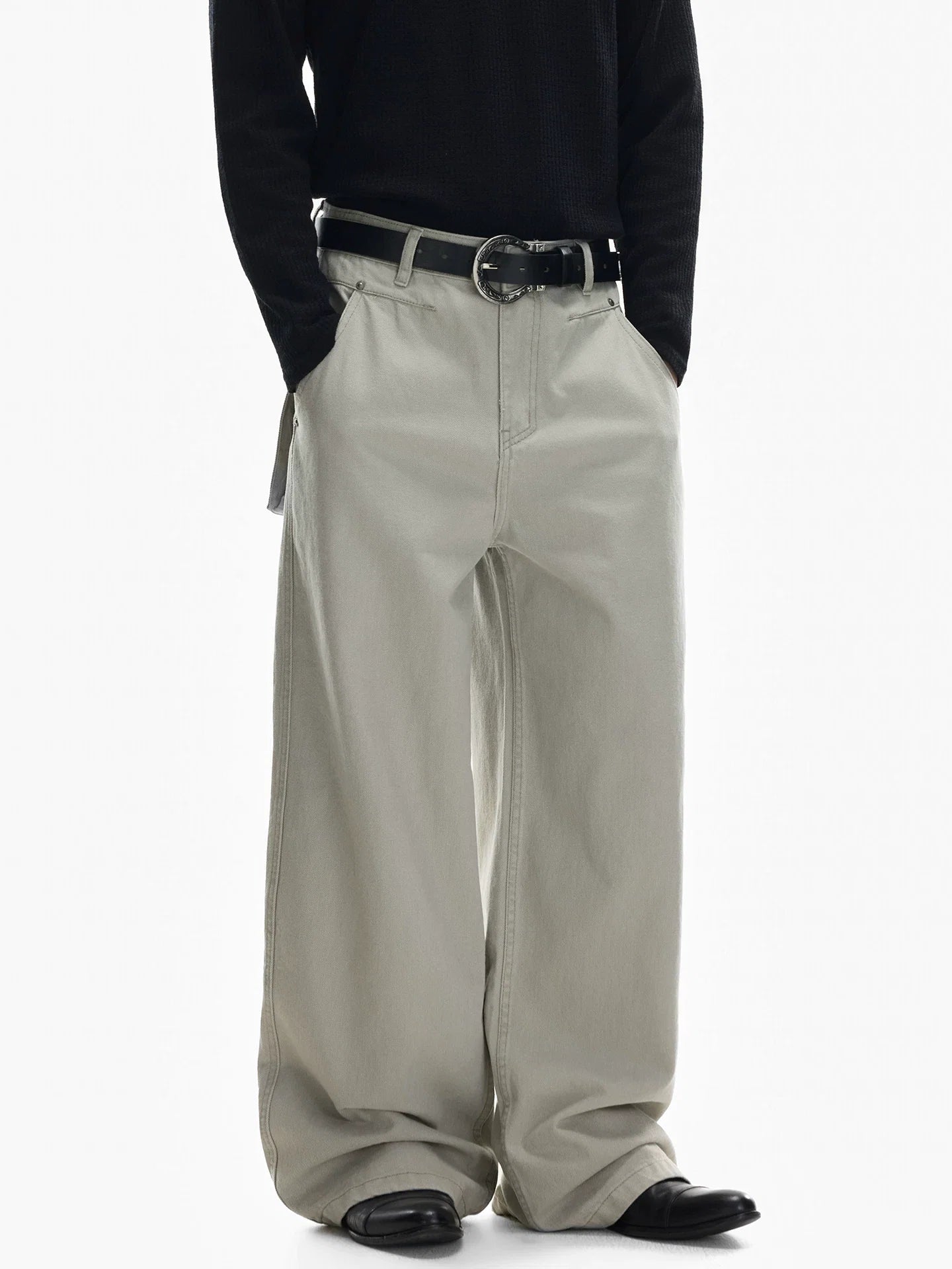 Harbor Cargo Wide‑Leg Canvas Pants