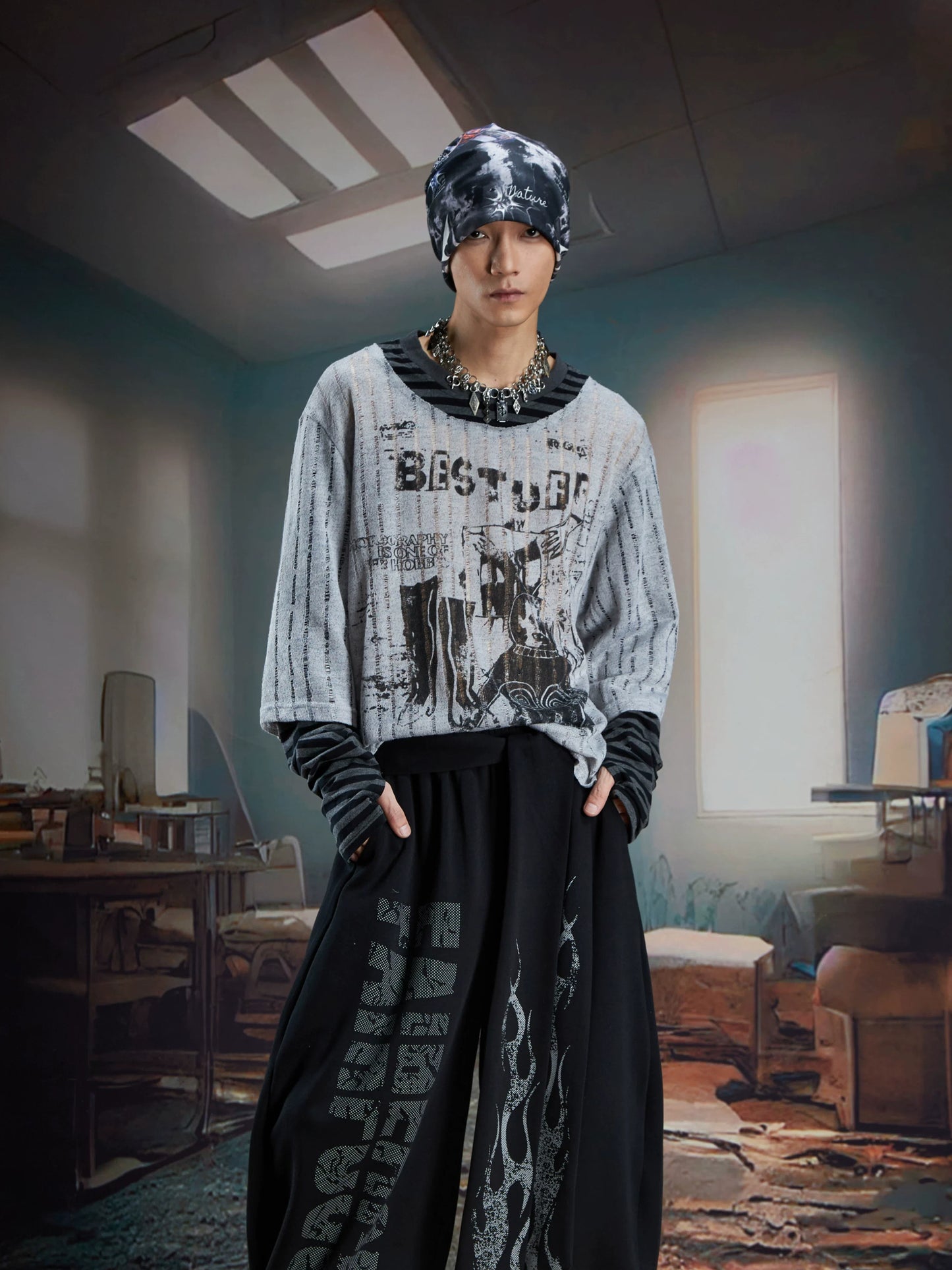 Beststuff Phantom Stripe Layered Tee