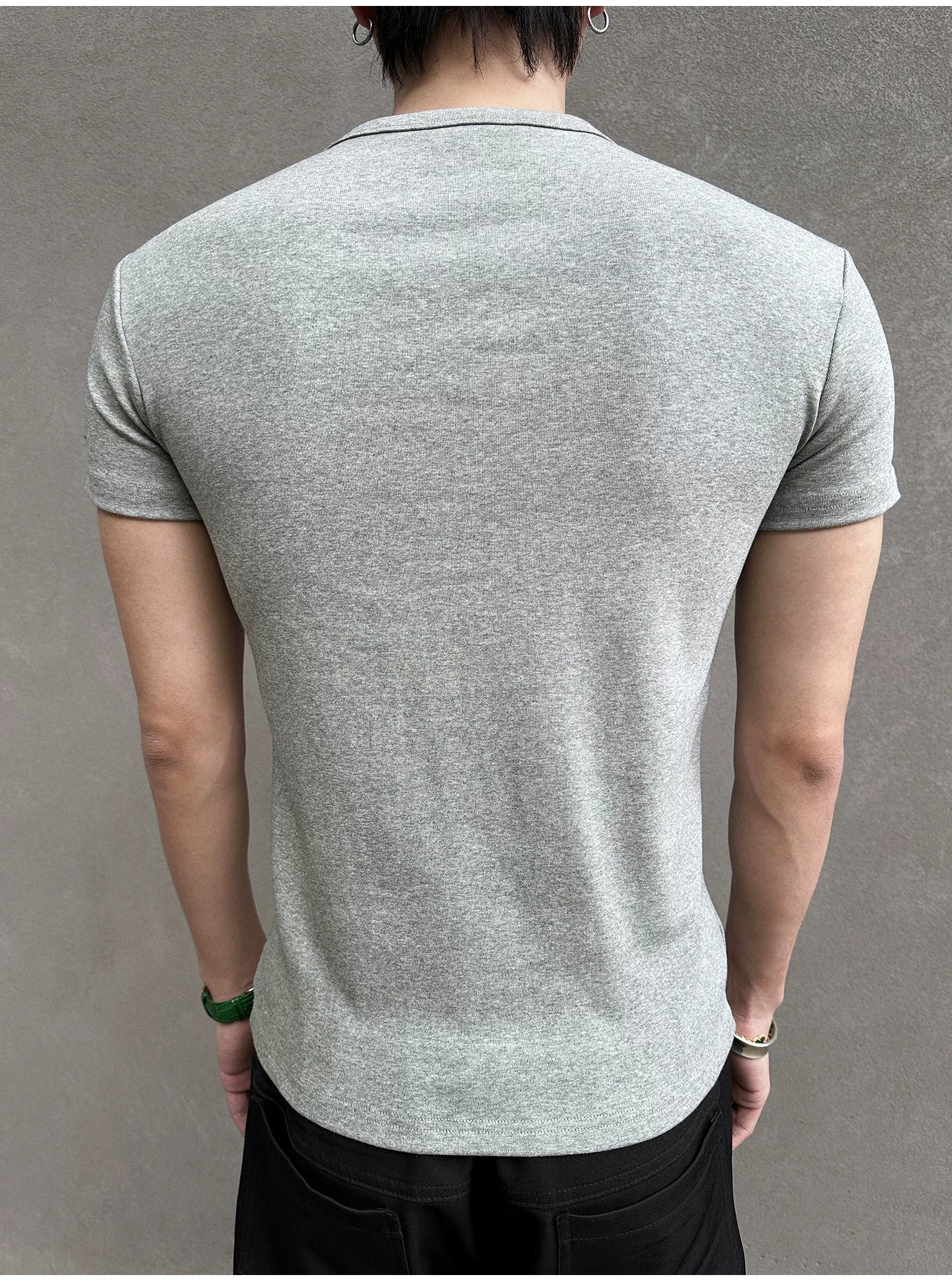 Midnight Gaze Grommet Placket Tee