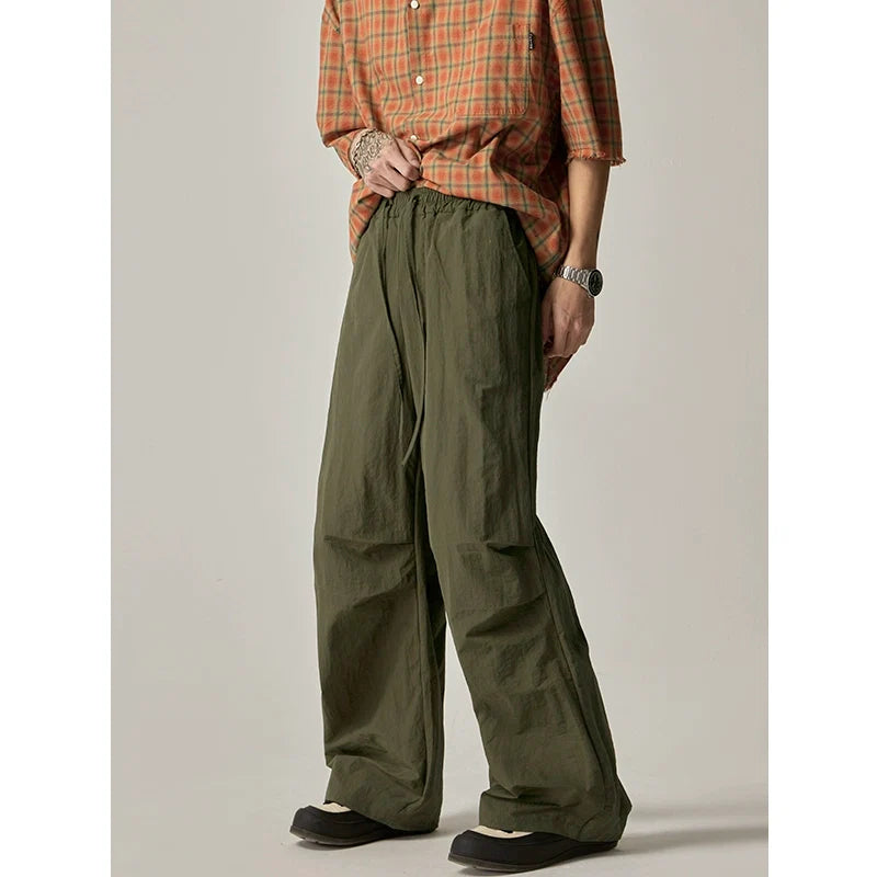 Grey Drawstring Loose Cargo Pants