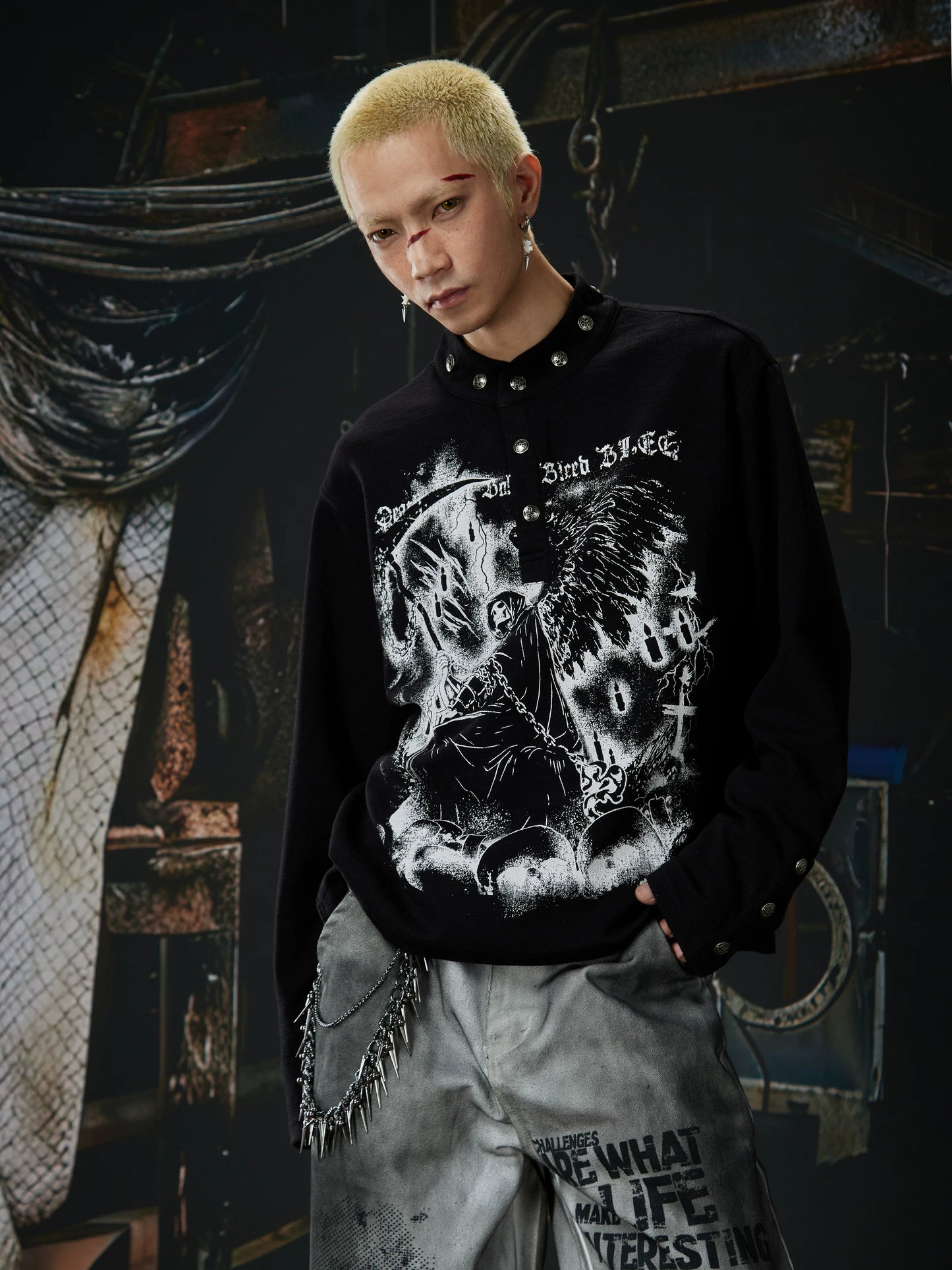 Reaper Crown Sigil High‑Neck Tee