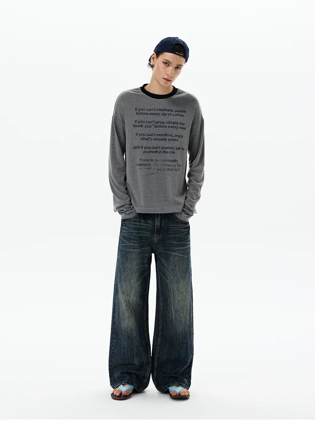 Mantra Stripe Script Longsleeve Tee
