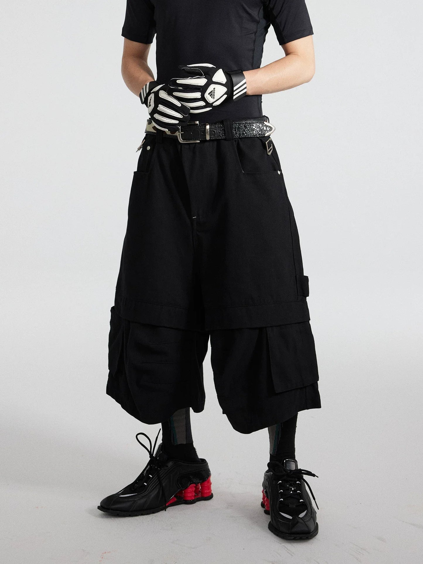 Onyx Parallax Layered Cargo Culottes