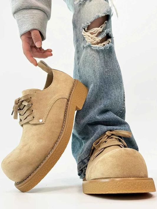Chunky Suede Platform Derby Shoes