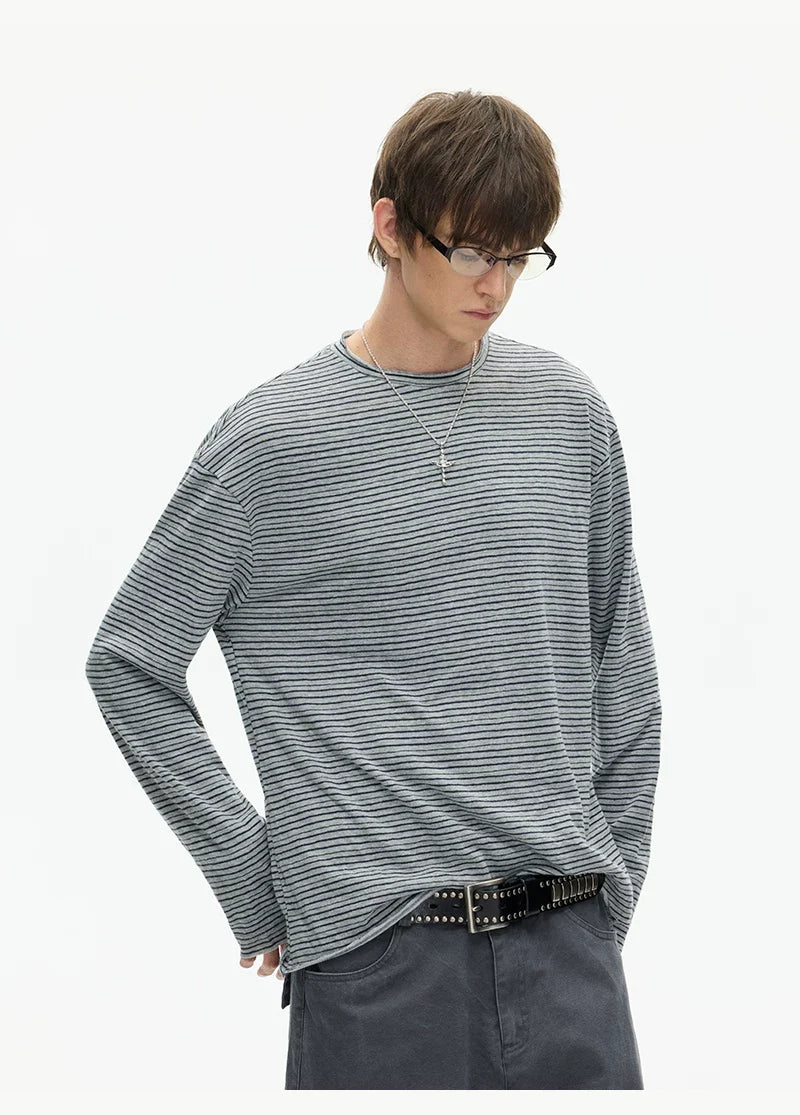 Tidal Stripe Layered Long Sleeve Tee