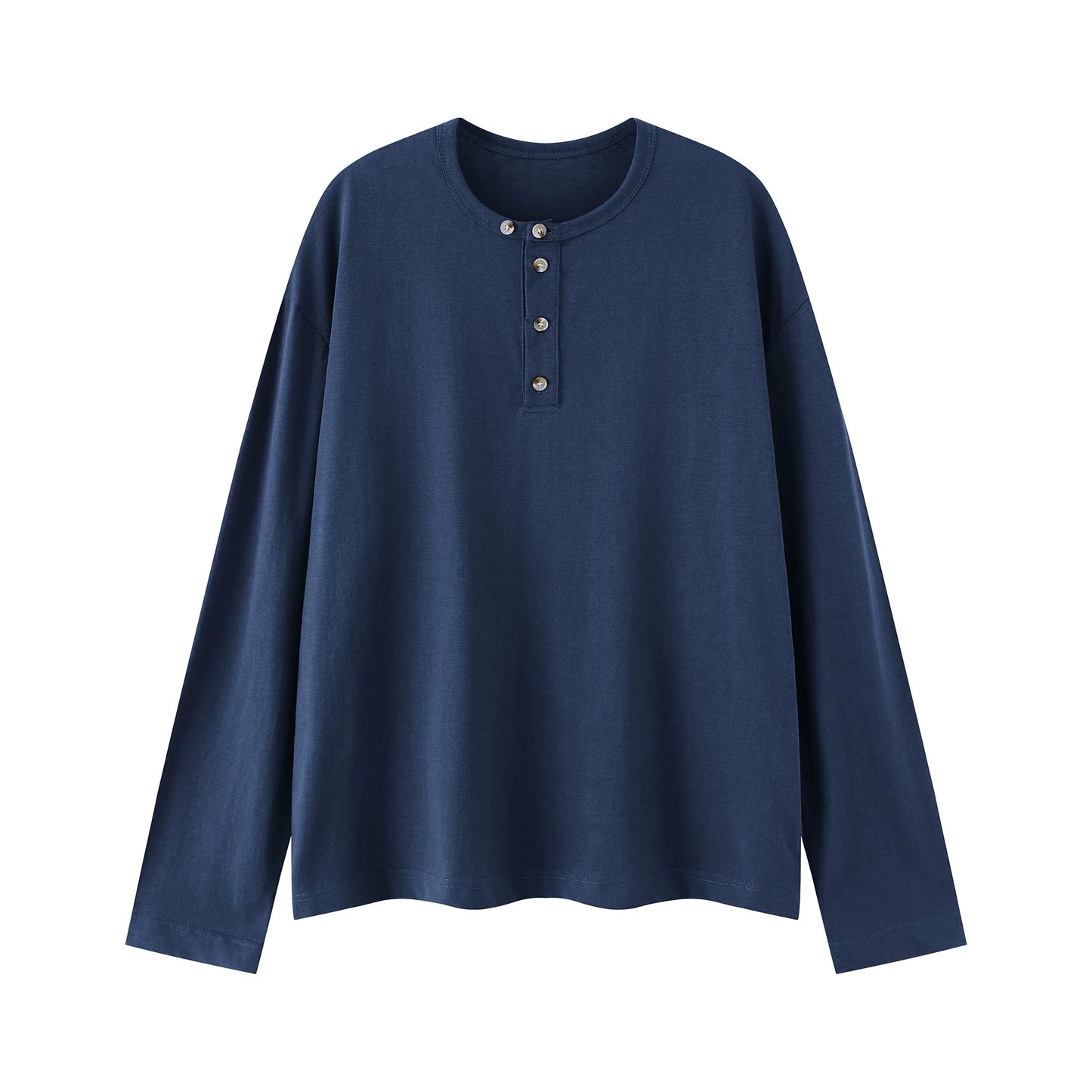 Midnight Button Henley Tee