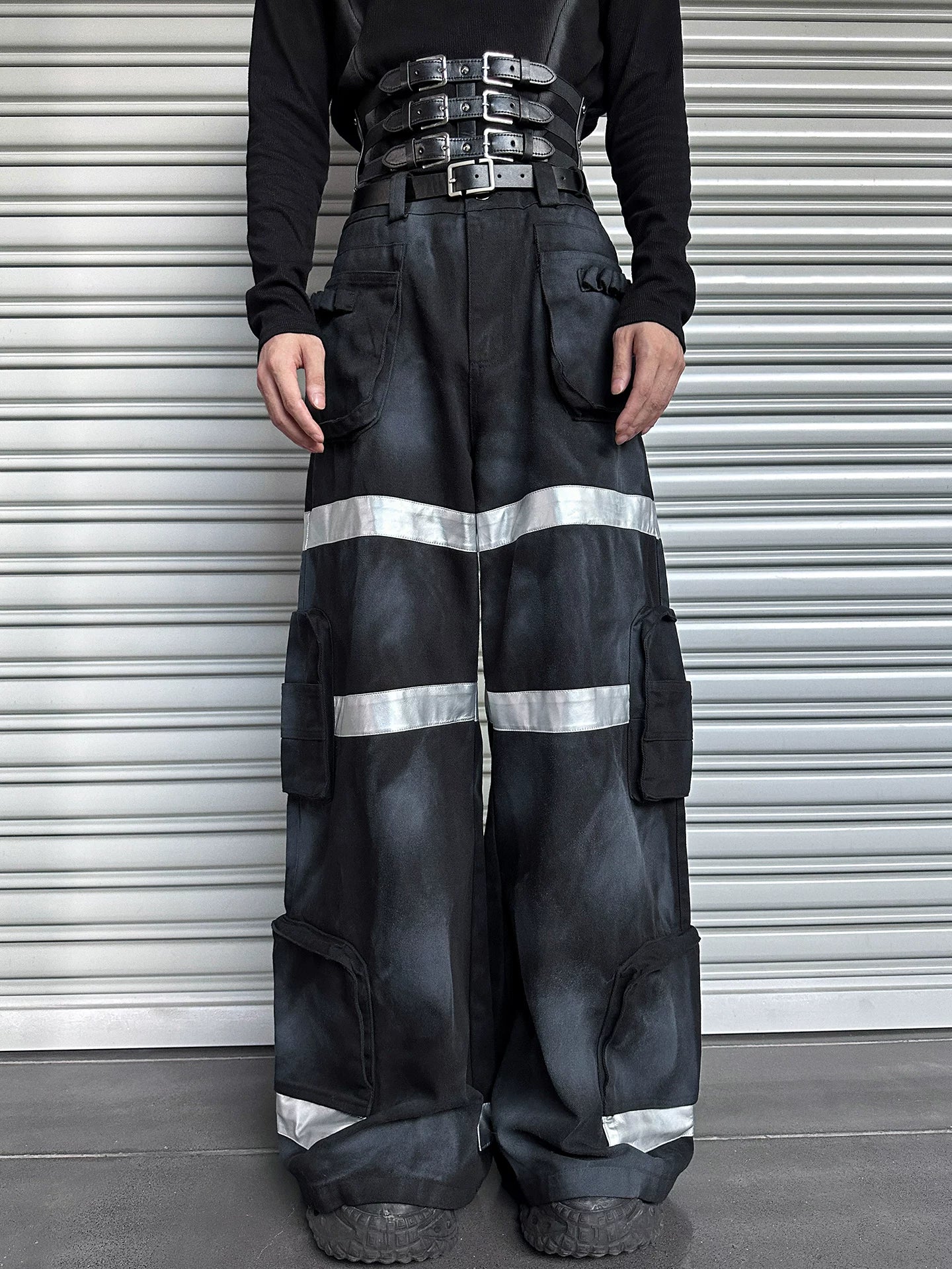 Gravemarch Sentinel Harness Cargo Pants - Futuristic Utility Wear