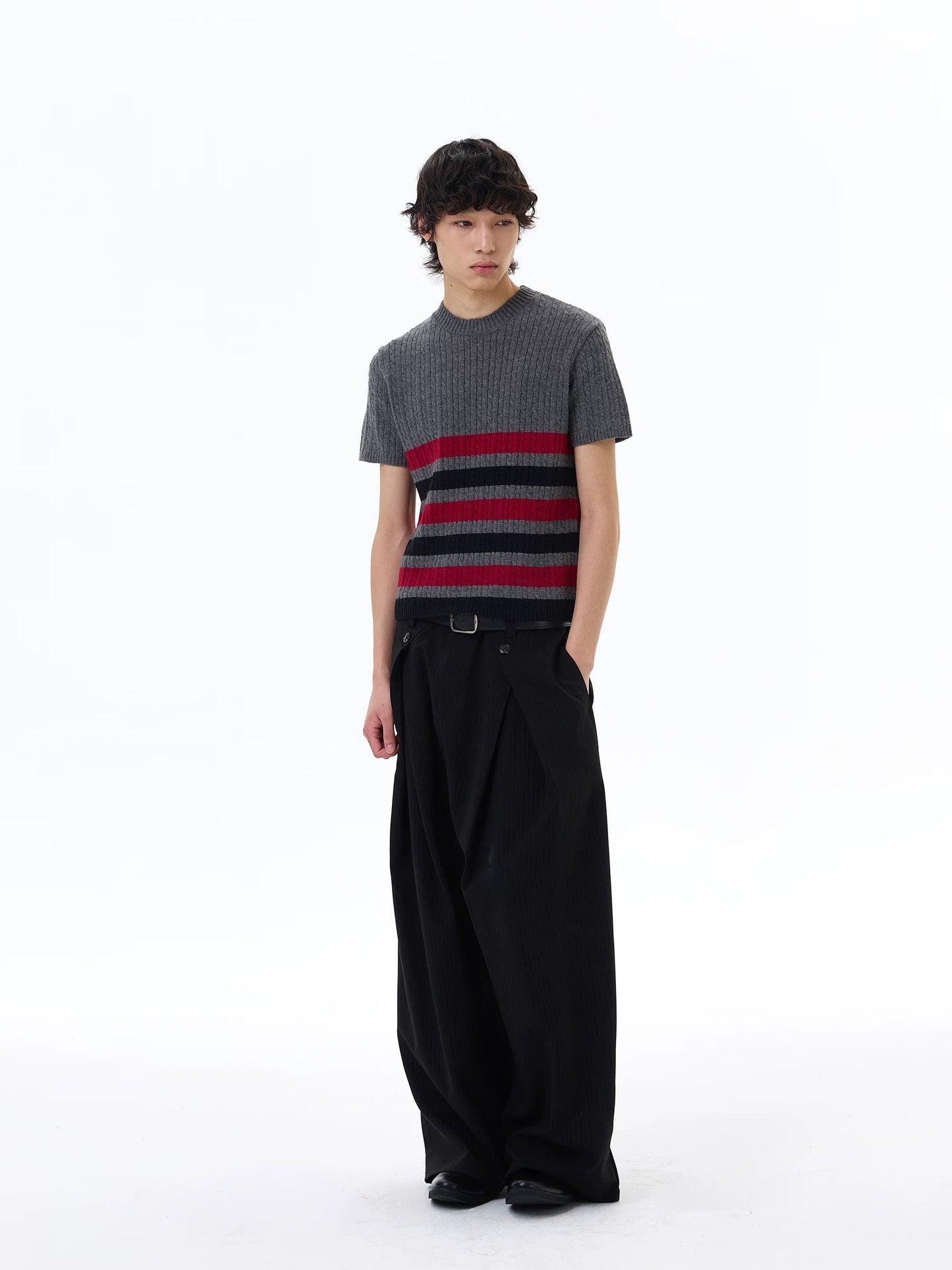 Metro Stripe Ribbed Knit Tee