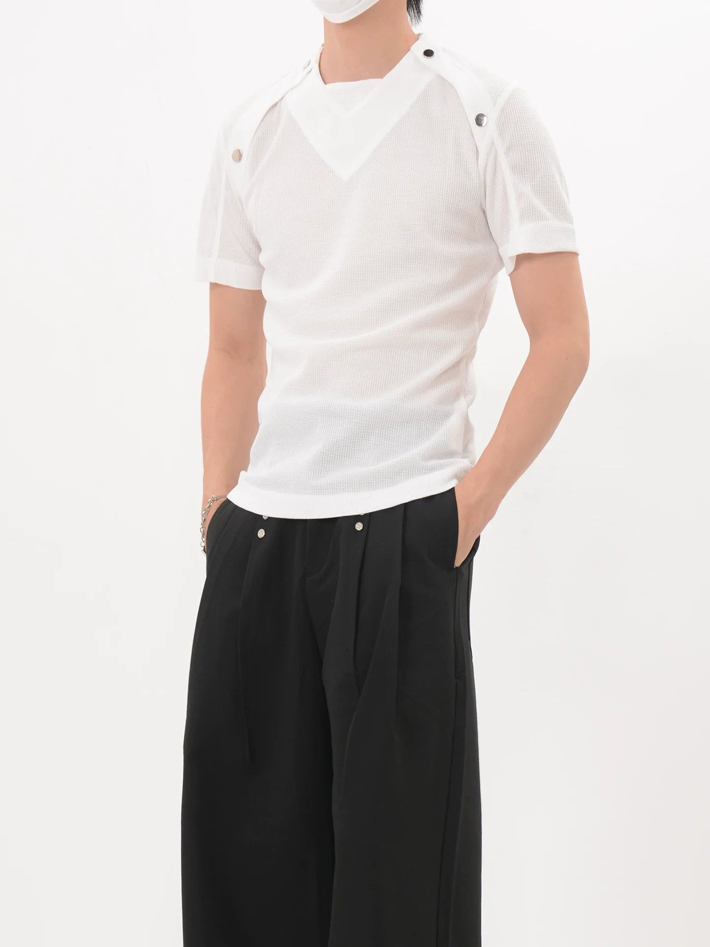 Shoulder Snap Knit Tee