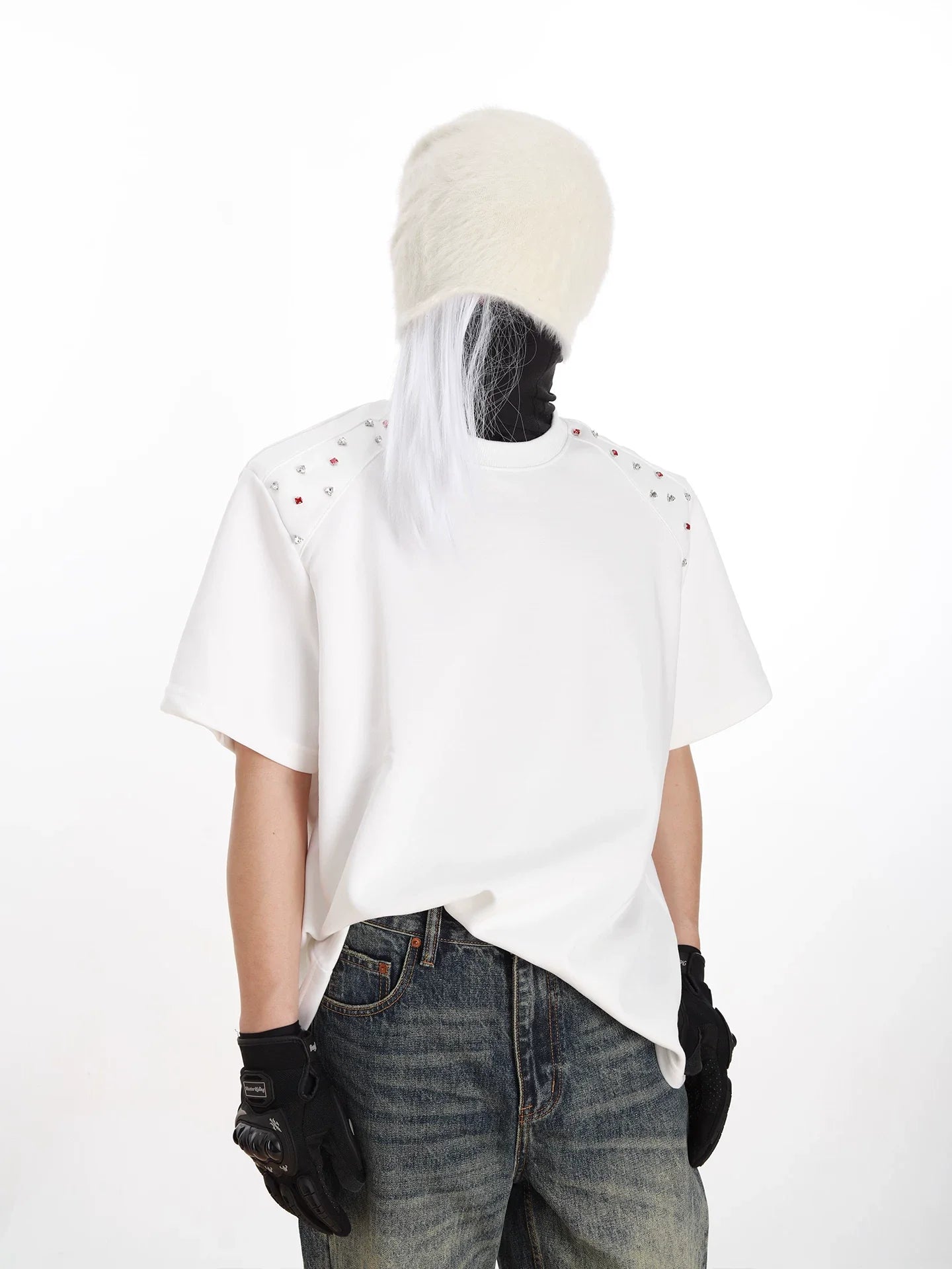 Nebula Studded Shoulder Box Tee