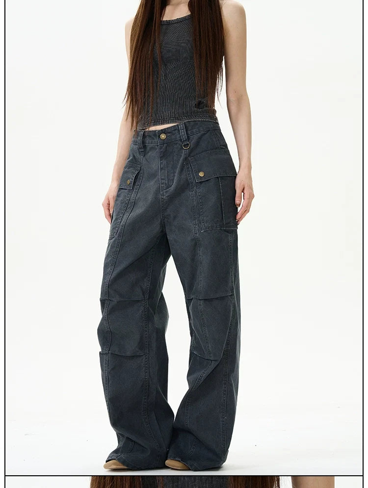 Vintage Panel Seam Wide Leg Cargo Pants