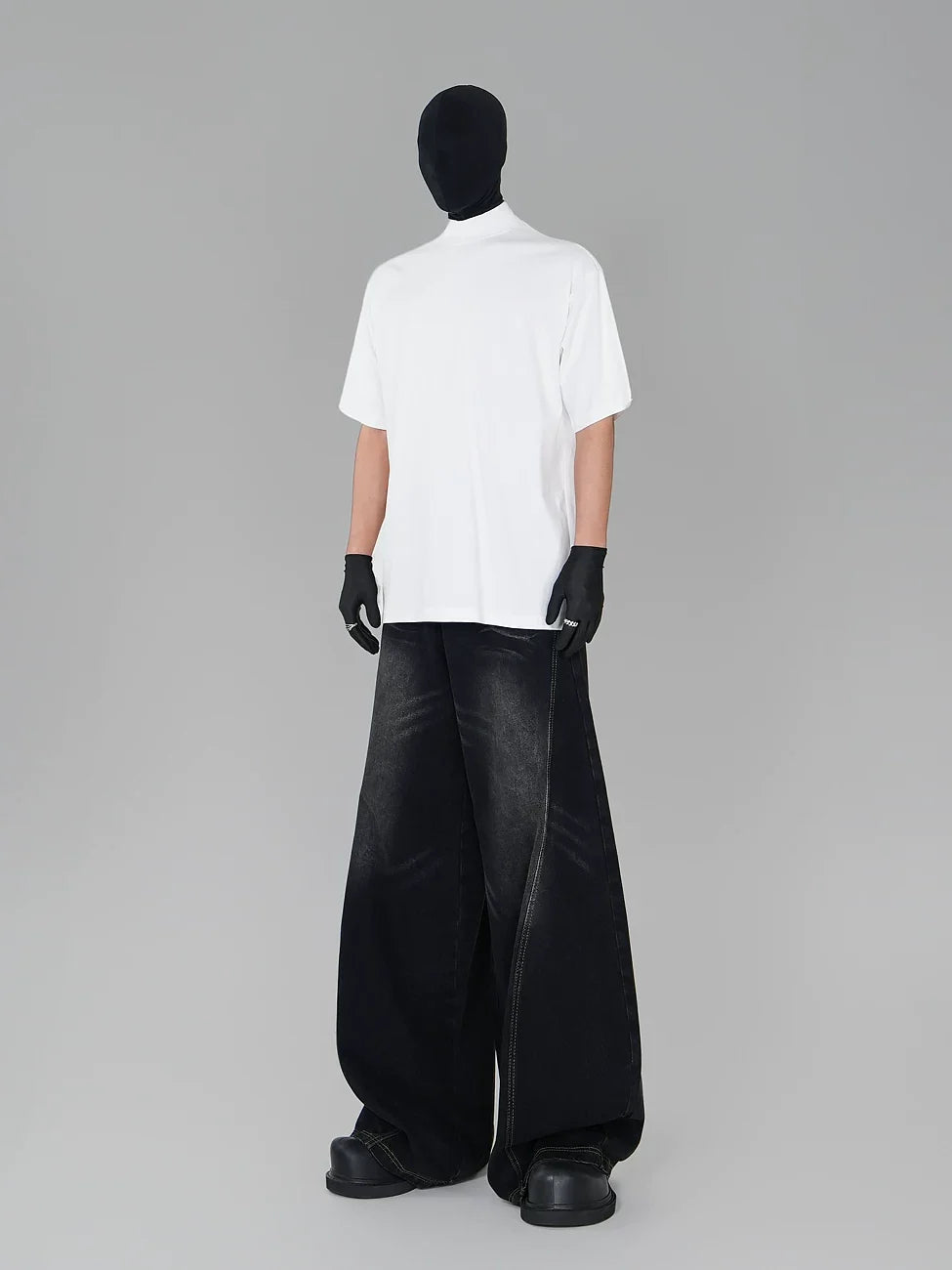 Blank Signal High‑Neck Oversized Tee
