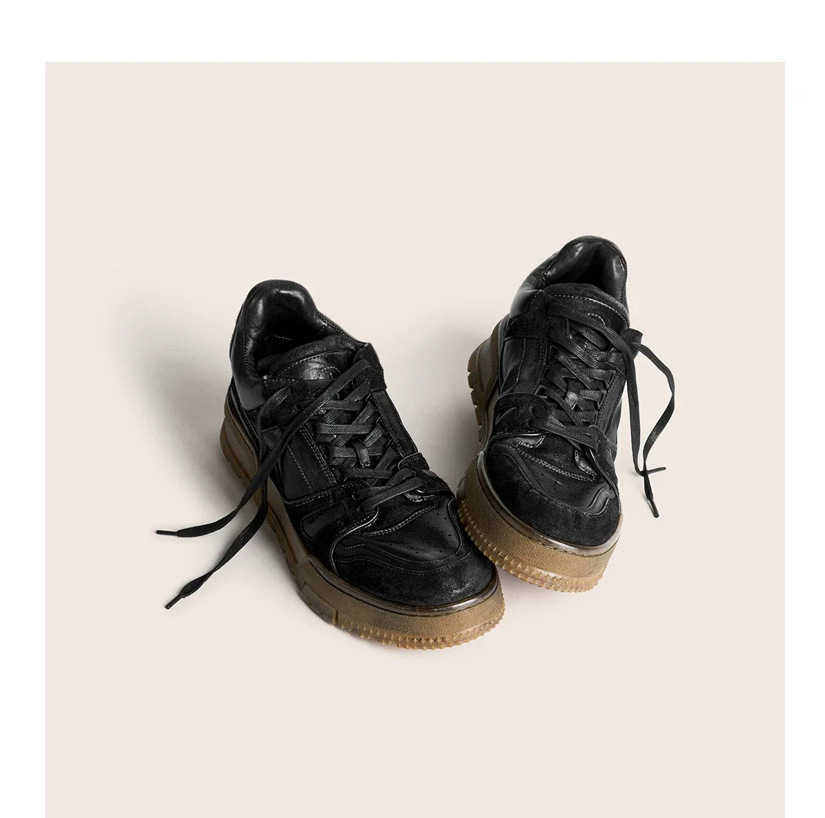 Vintage Washed Hand-Painted Chunky Sneakers - Skipkicks