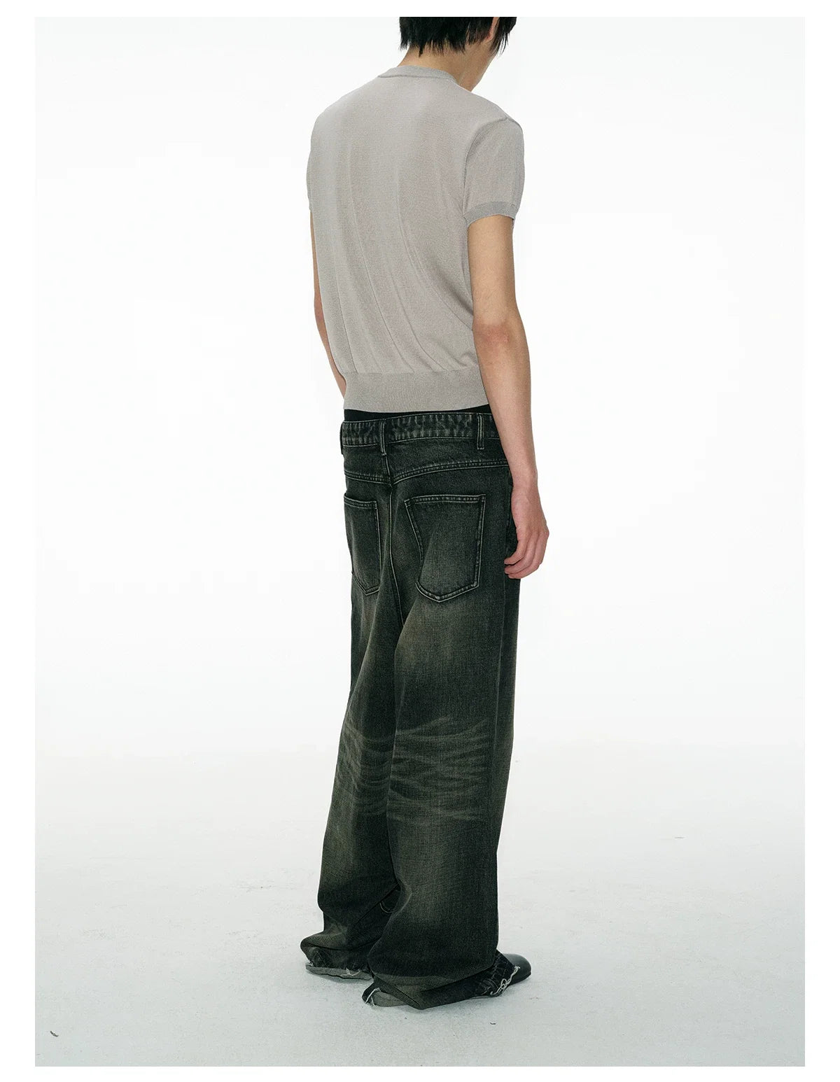Mock Neck Short-Sleeve Knit Tee