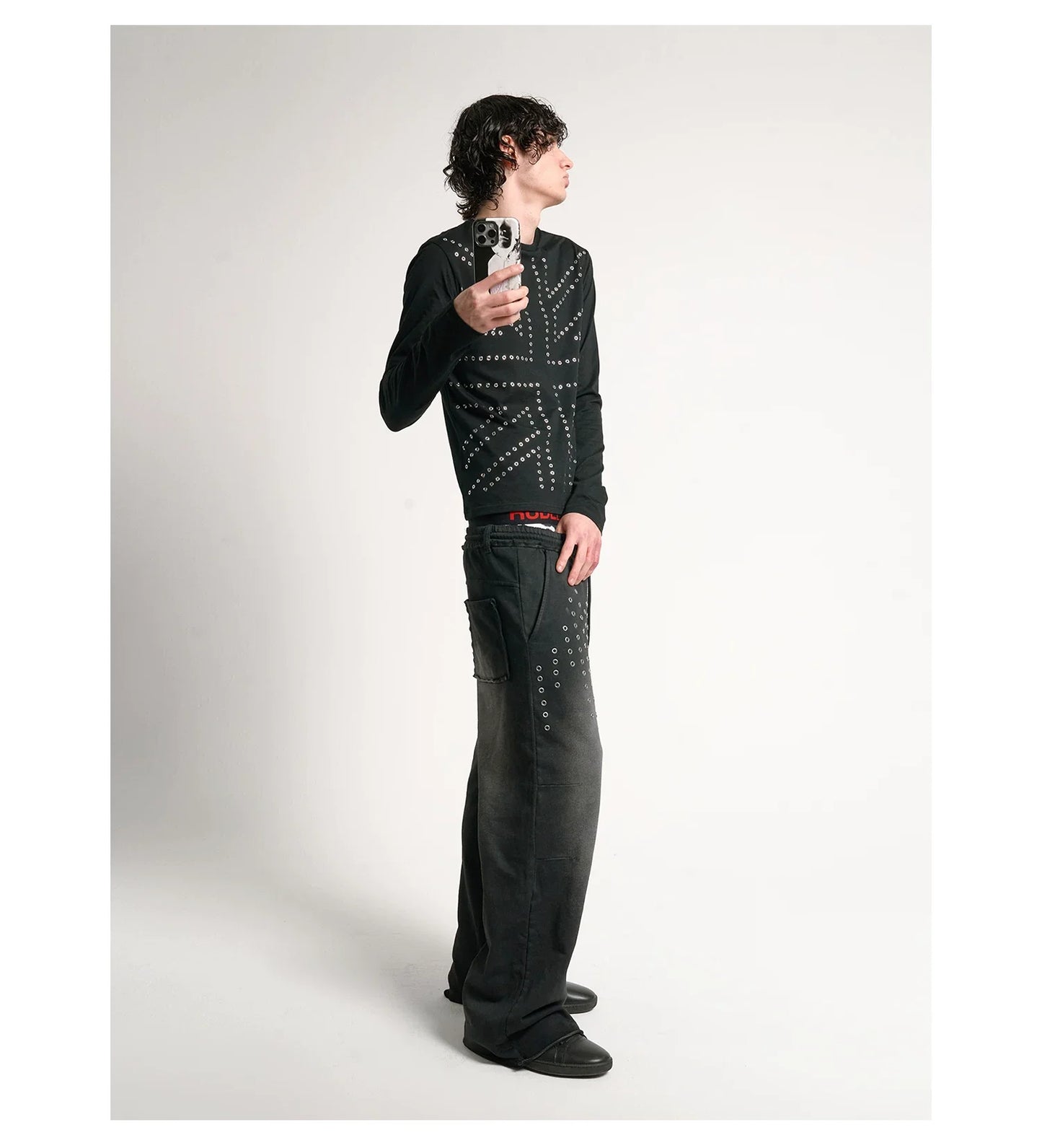 Eclipse Grommet Long Sleeve Crop Tee