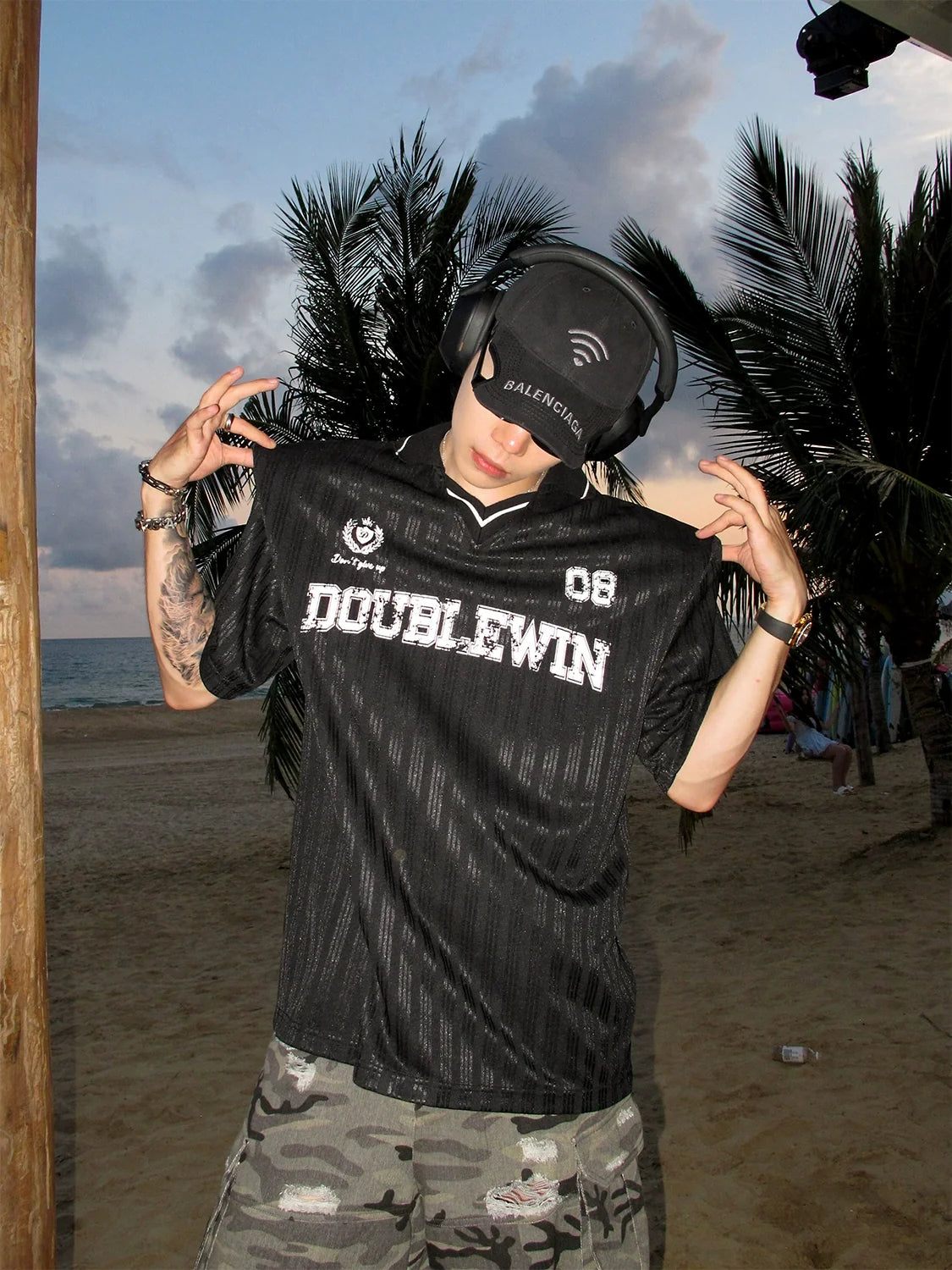 Tropic Noir Mesh Jersey Tee