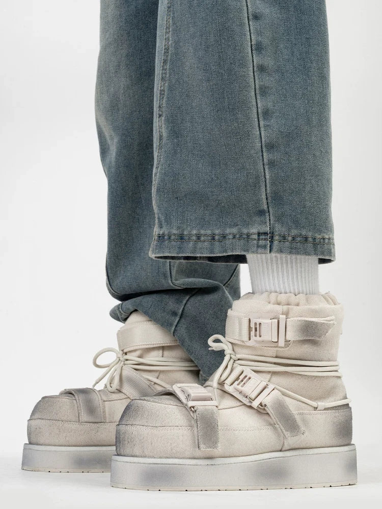 Lunar Drift Triple-Buckle Platform Boots - Skipkicks