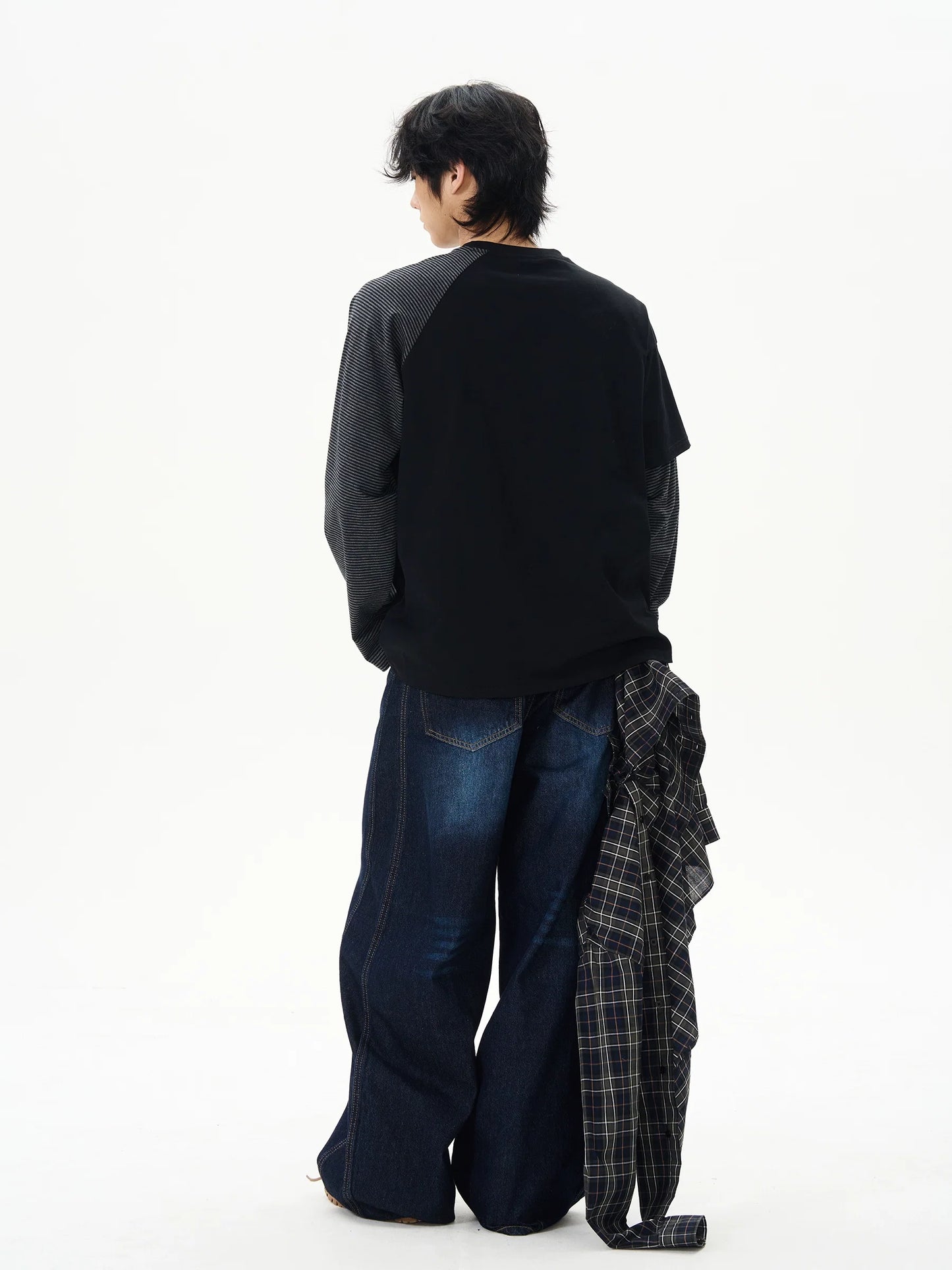 Layered Patchwork Varsity Long Sleeve Tee