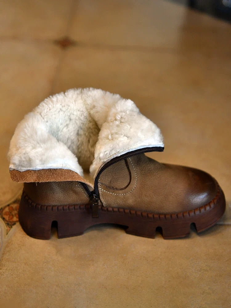 Fur Lined Brown Winter Boots - Skipkicks