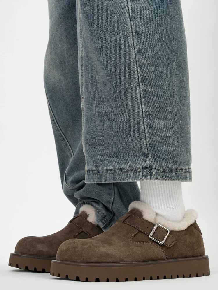 Shearling Buckle Clogs - Skipkicks