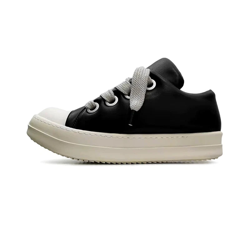 Black Thick Sole Casual Sneakers - Skipkicks