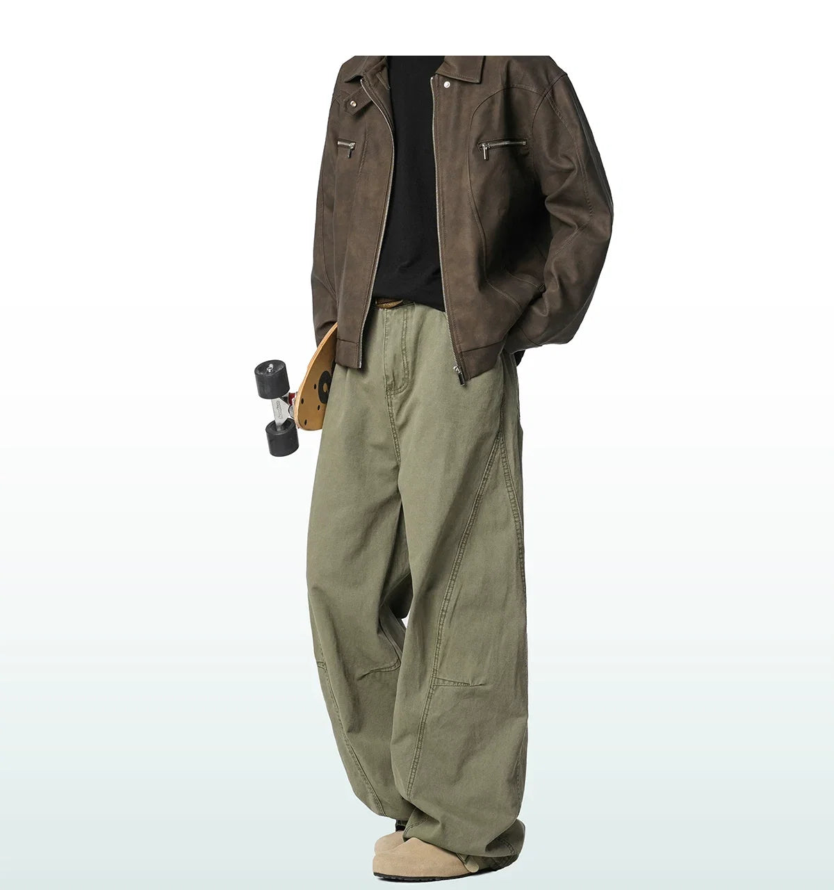 Sage Drift Wide Cargo Trousers