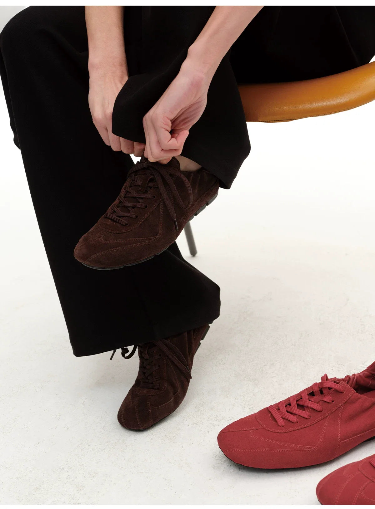 Suede Minimalist Lace-Up Sneakers - Skipkicks