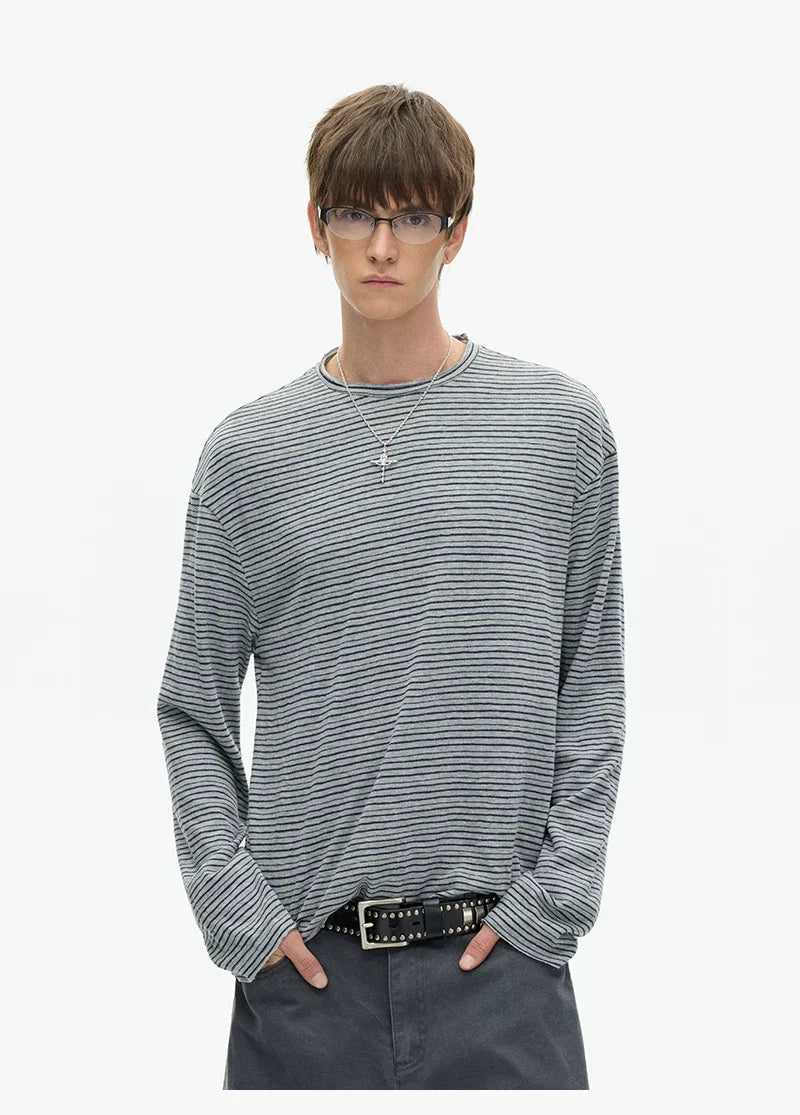 Tidal Stripe Layered Long Sleeve Tee