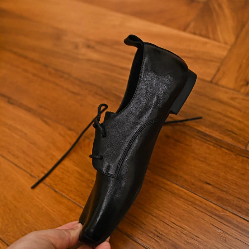 Noir Classic Square-Toe Derby Shoes - Skipkicks