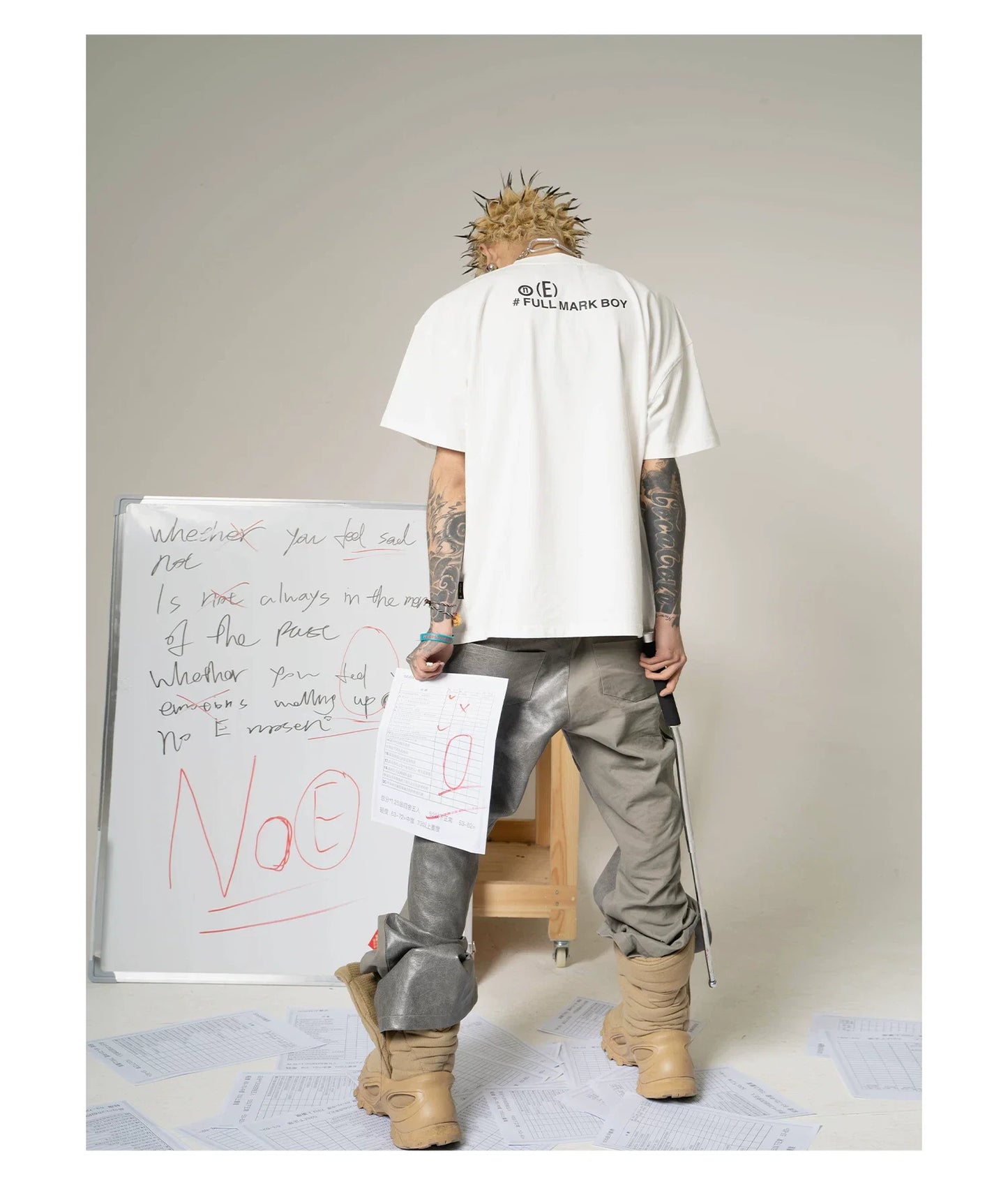 Zero For Depression Text Embroidery Tee