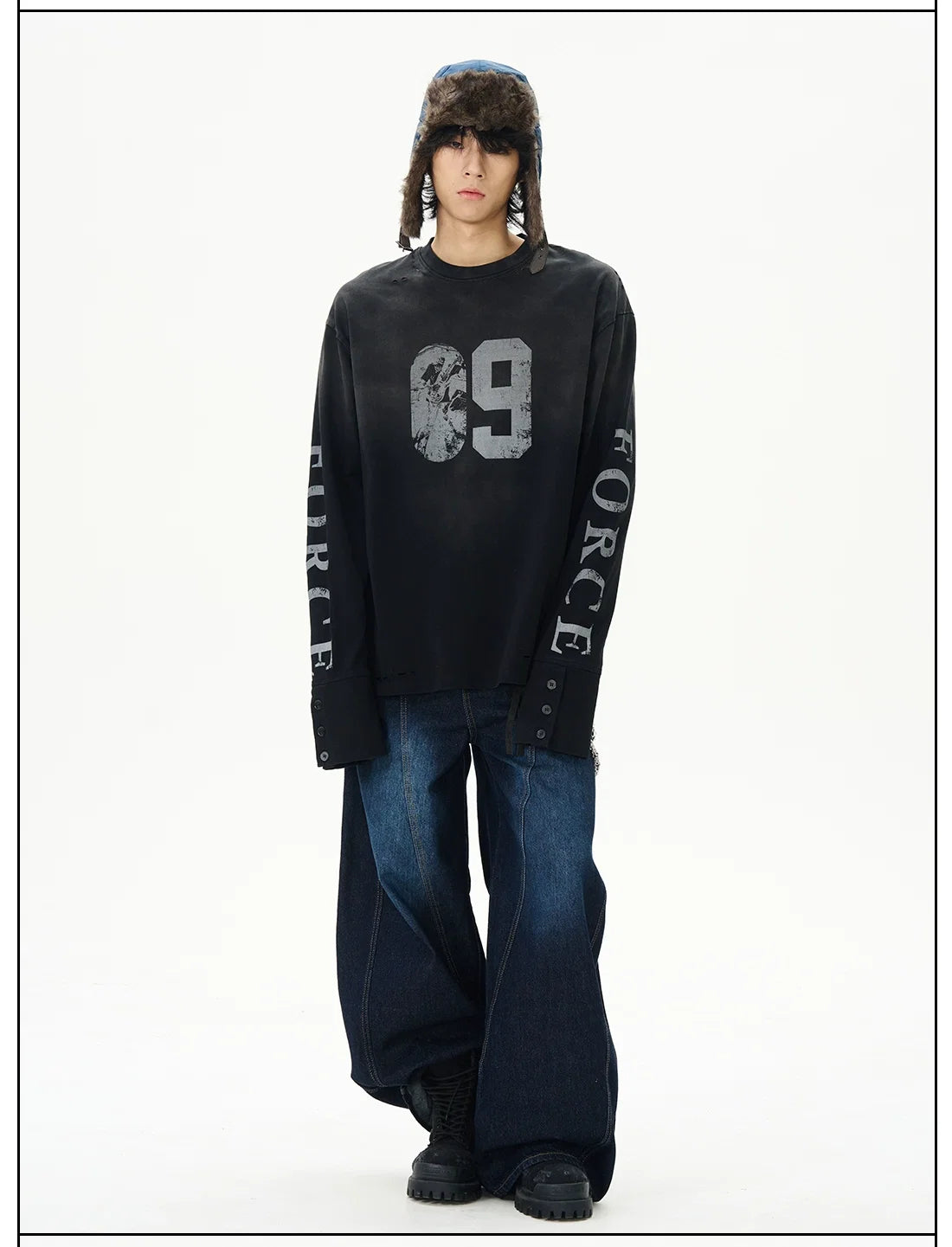 Distressed Force Graphic Long Sleeve Tee